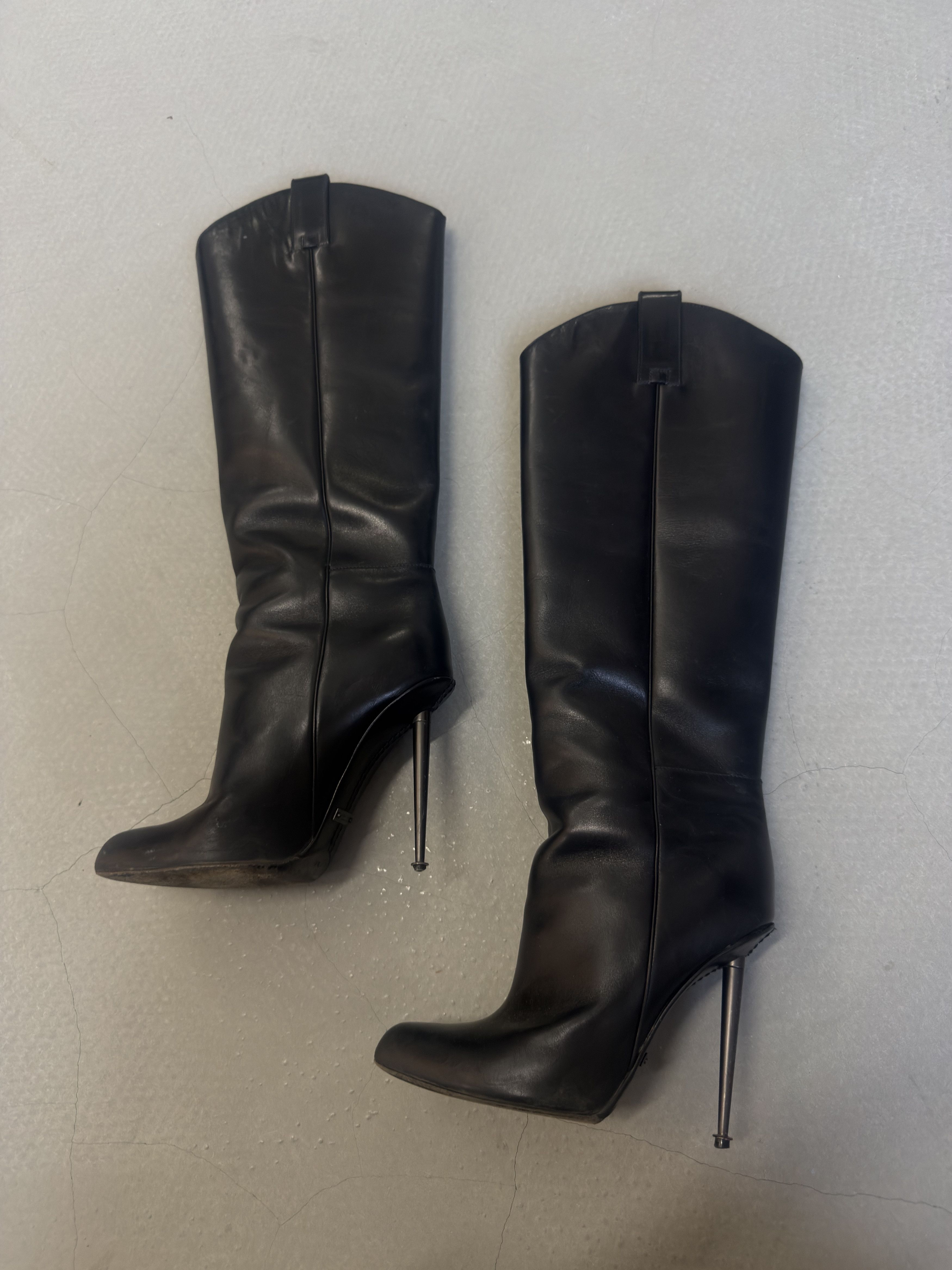 Tom Ford Tom Ford Women’s Black Leather Knee High Size US 7.5 / IT 37.5 - 3 Thumbnail