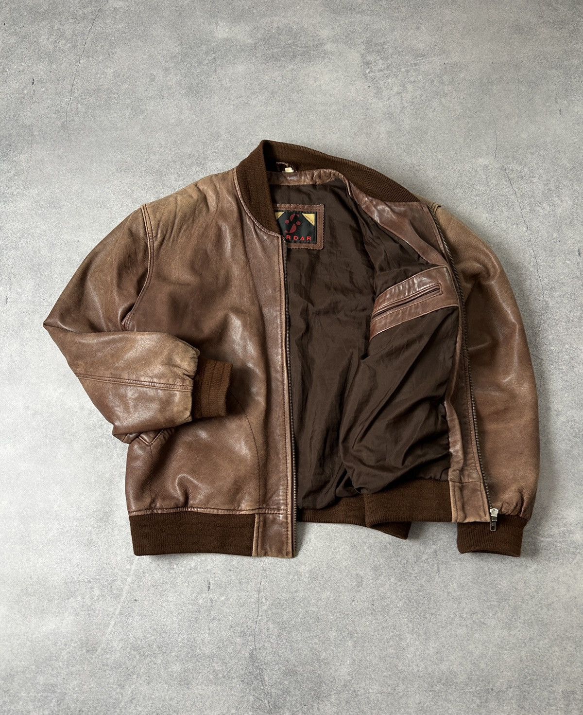Genuine Leather Vintage Sardar Genuine Leather brown bomber jacket mens Size US S / EU 44-46 / 1 - 2 Thumbnail