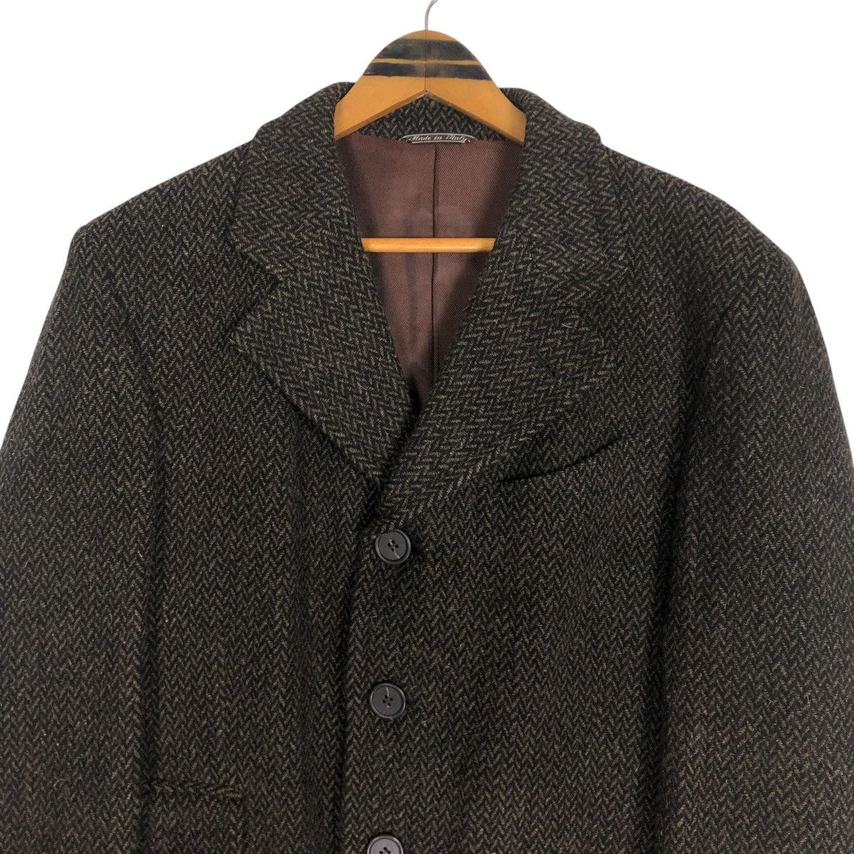 Fendi Vintage 90s Fendi Tweed Herringbone Long Coat Size US M / EU 48-50 / 2 - 9 Thumbnail