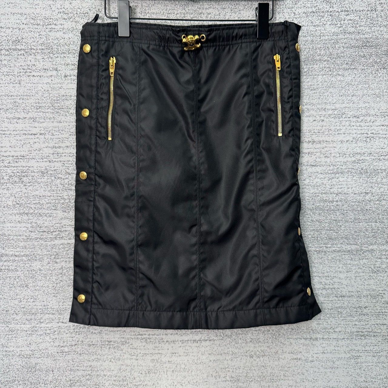 Celine Celine Gold Hardware Nylon Mini Skirt Size 34 Size 24" / US 00 / IT 34 - 1 Thumbnail