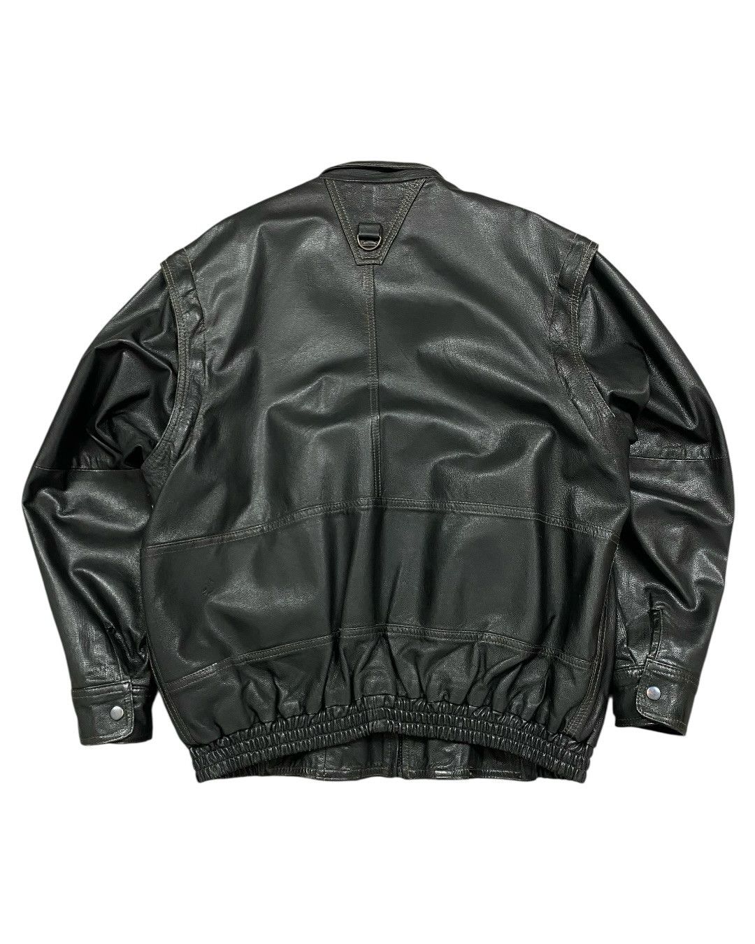 Genuine Leather Vintage 90's real leather bomber jacket Size US L / EU 52-54 / 3 - 3 Thumbnail