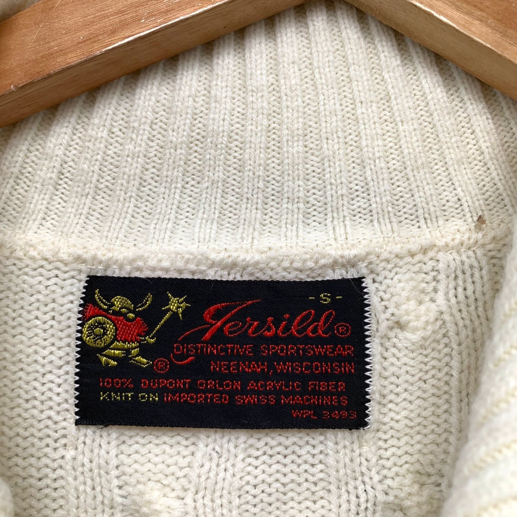 Vintage VINTAGE Jersild Polo Sweater Mens S Ivory Cable Knit Orlon Acrylic Made USA Size US S / EU 44-46 / 1 - 5 Thumbnail