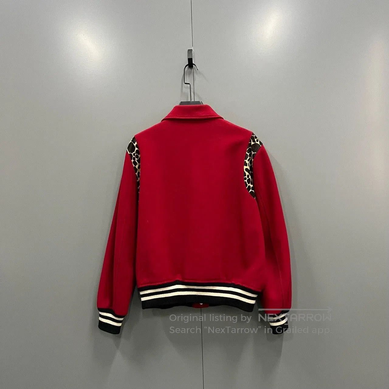 Saint Laurent Paris Saint Laurent Red Leopard Print Baseball Jacket. Size US L / EU 52-54 / 3 - 3 Thumbnail