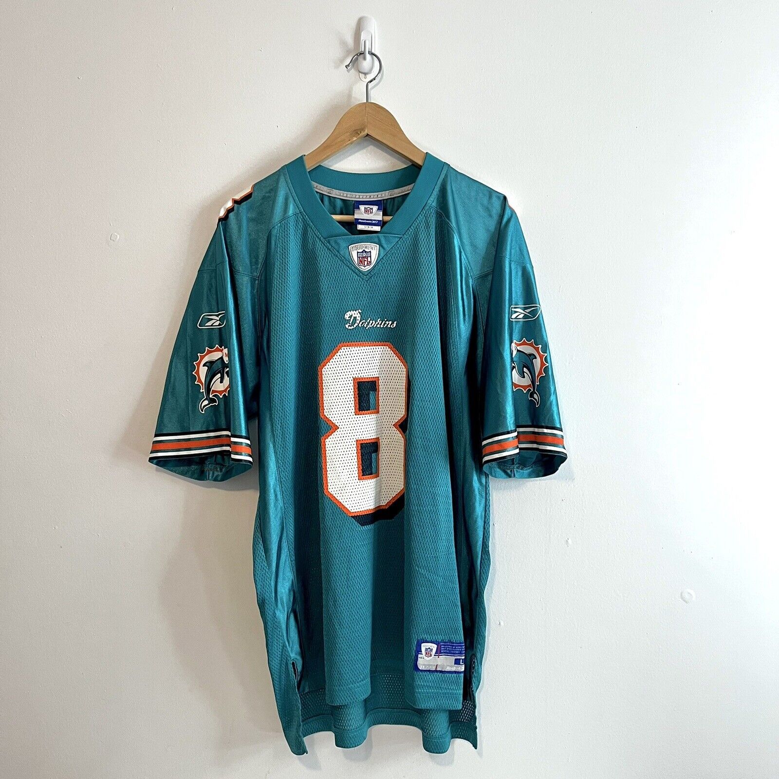 Reebok 2000s Reebok Daunte Culpepper #8 Miami Dolphins Jersey Y2K Size US L / EU 52-54 / 3 - 3 Thumbnail