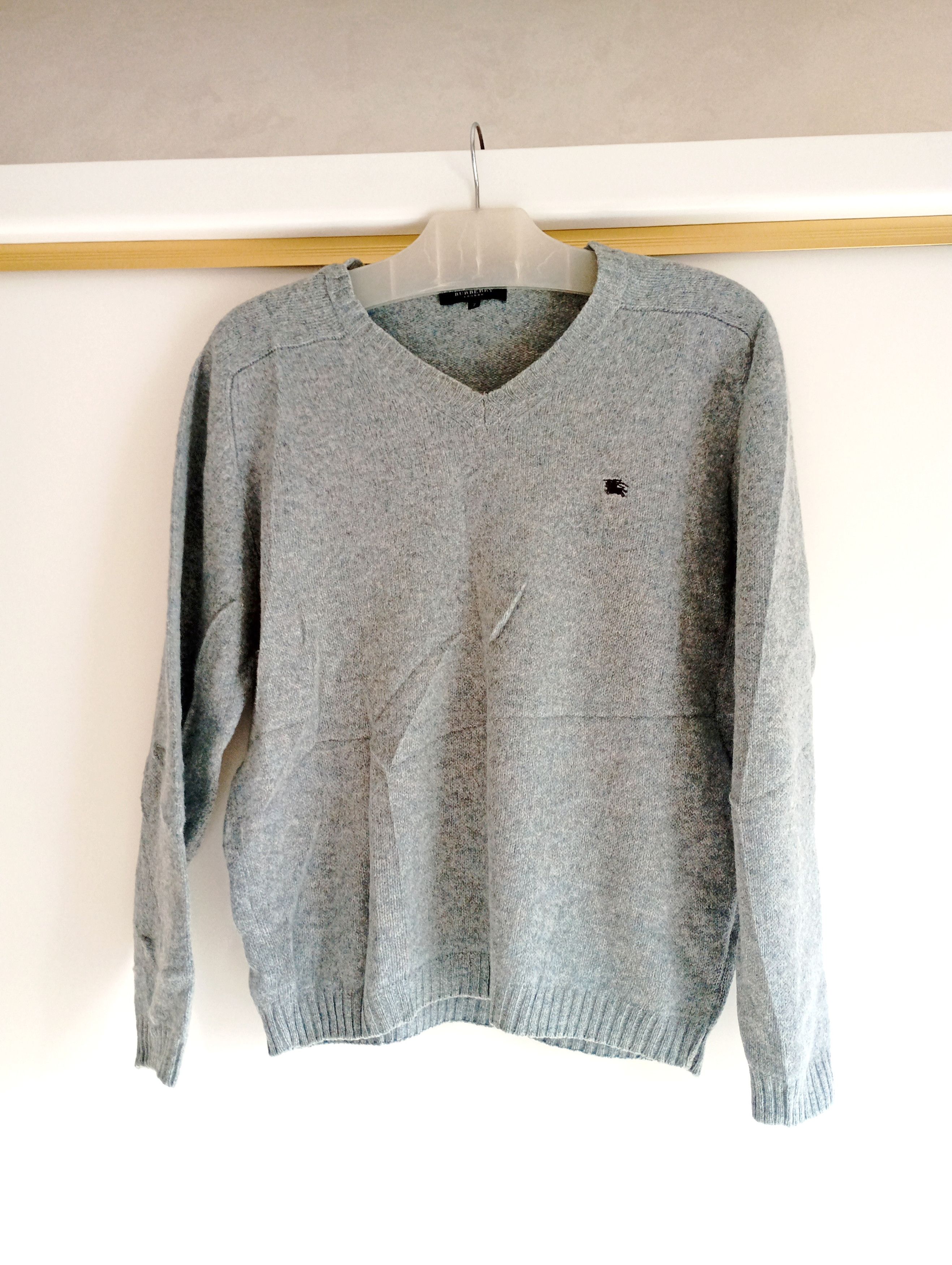 Burberry VINTAGE BURBERRY LONDON GRAY WOOL SWEATER Size US M / EU 48-50 / 2 - 1 Thumbnail