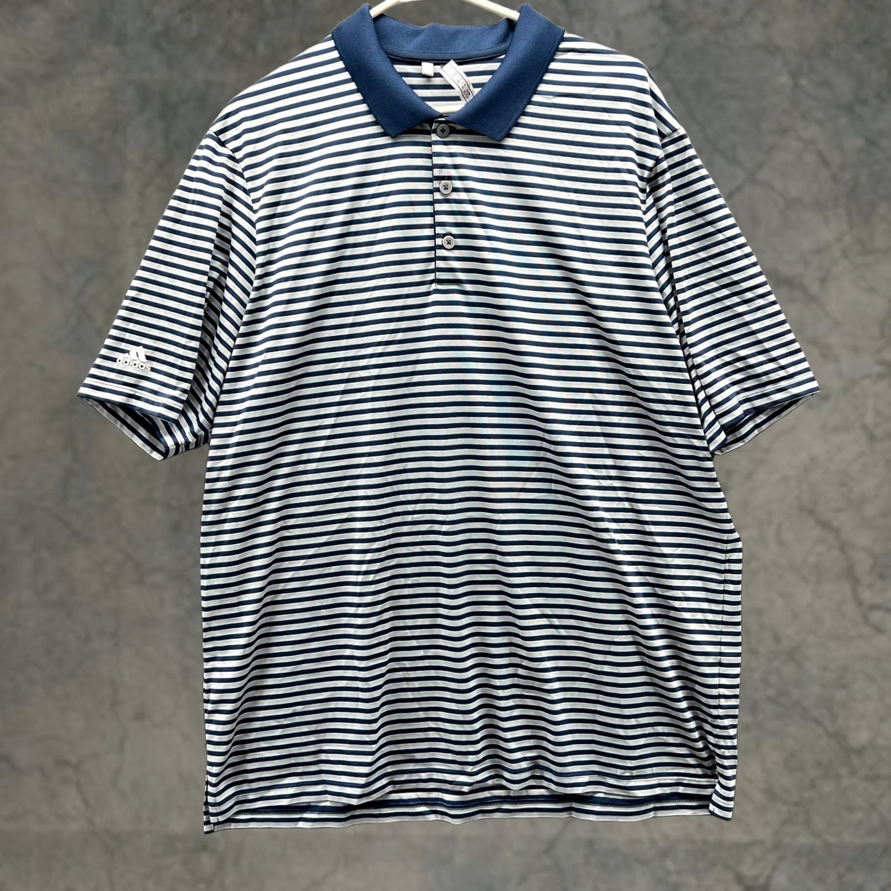 Adidas Adidas Polo Shirt Men XL Blue White Striped Knit Golf Extra Large Trefoil Polo Shirt Adidas Golf Preppy Men XL Blue Striped Pattern Size US XL / EU 56 / 4 - 1 Thumbnail