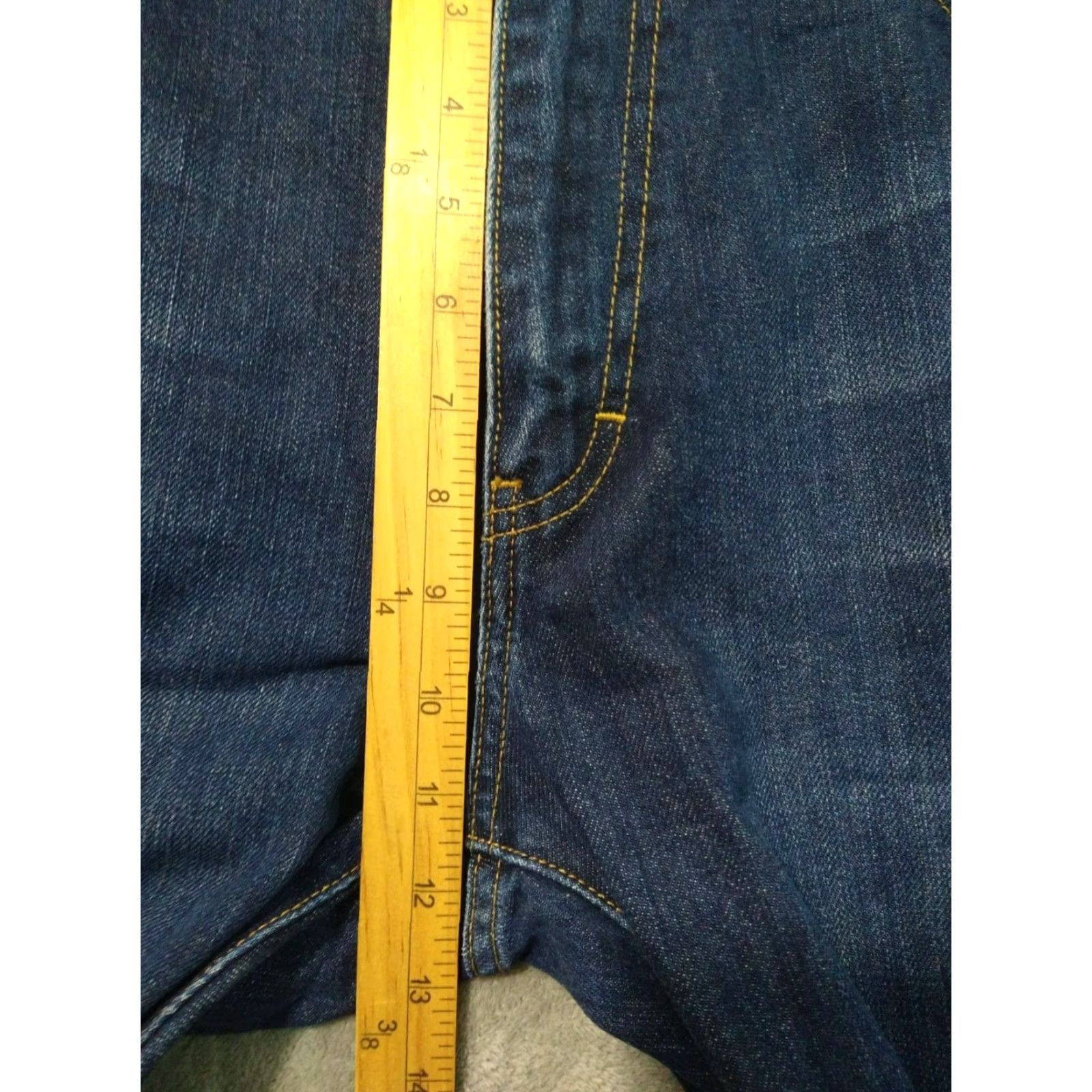 J.Crew J Crew Jeans Mens 36x34 Blue Denim Slim Straight Leg Mid Rise Dark Wash Size US 36 / EU 52 - 4 Thumbnail