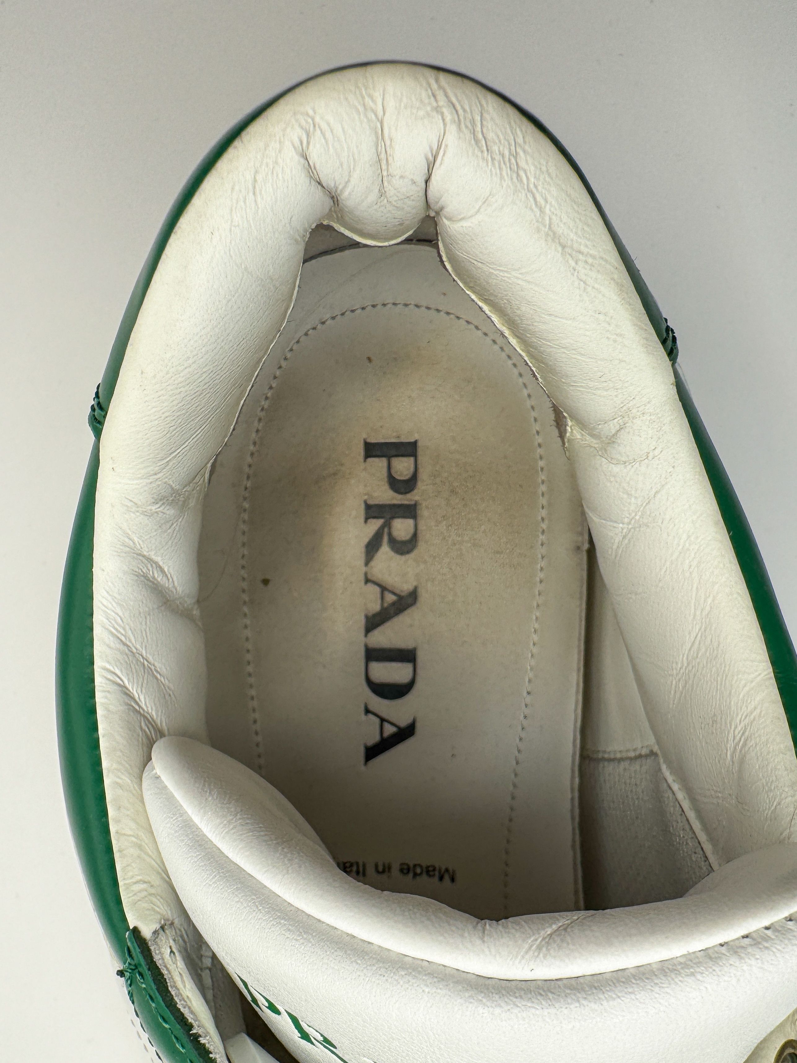 Prada Prada Downtown Sneakers Shoes White/Green Leather Size US 9 / EU 42 - 15 Thumbnail