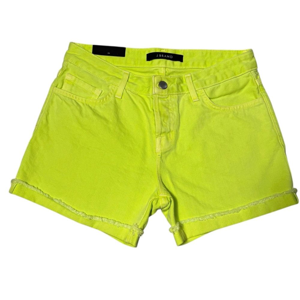 J Brand NWT New J Brand Joanie Rolled Boyfriend Lime Sherbet Shorts Size 24" / US 00 / IT 34 - 2 Thumbnail