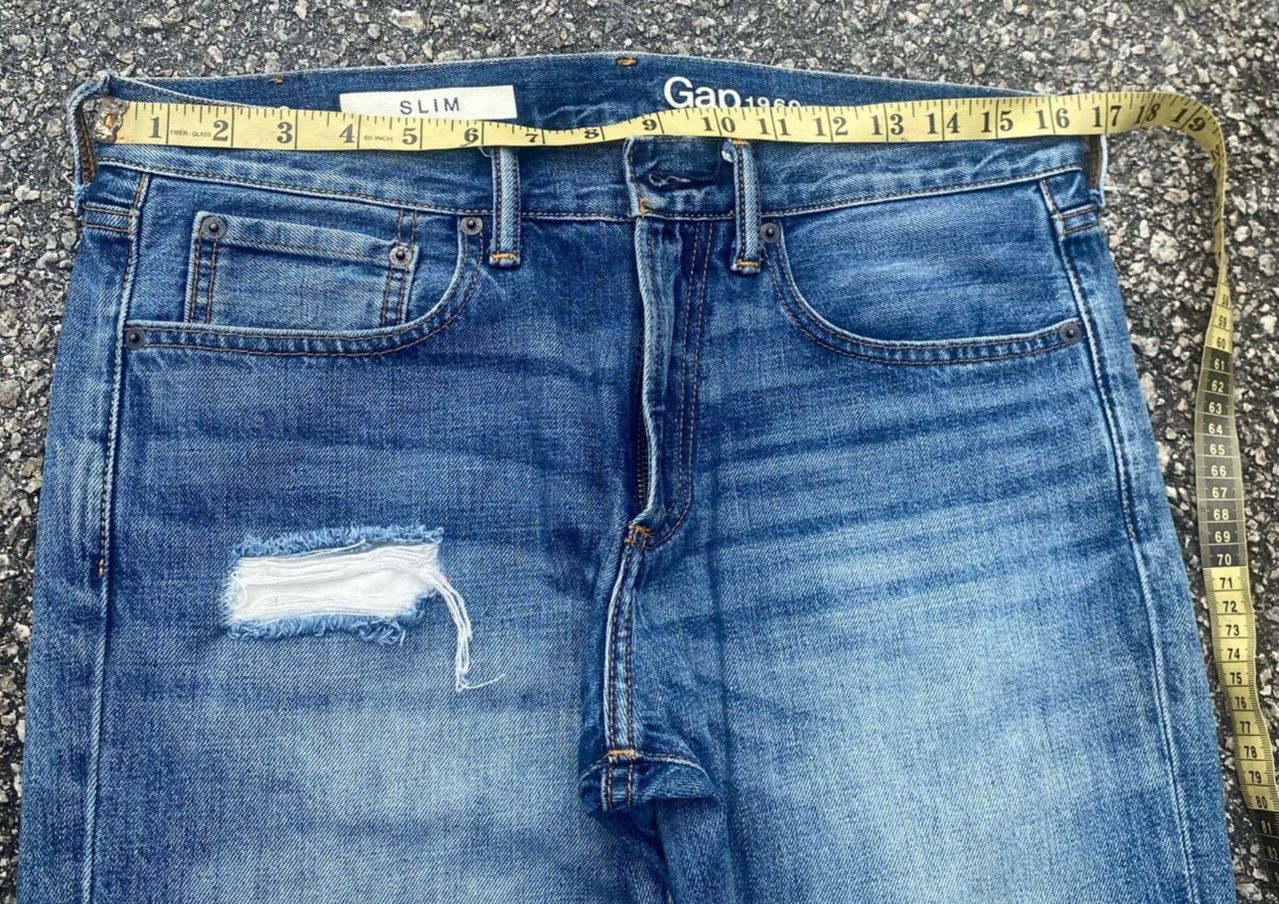 If Six Was Nine Vintage Gap 1969 Slim Distressed Denim Size US 33 - 4 Thumbnail