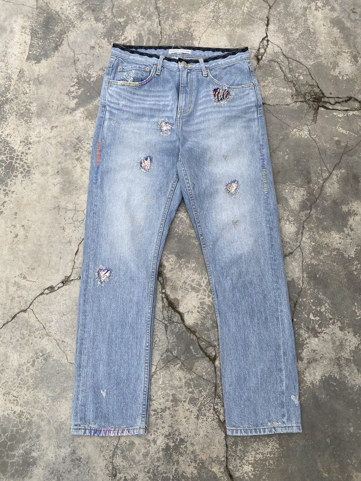 Issey Miyake TSUMORI CHISATO Heart Patch Jeans Size 28" / US 6 / IT 42 - 1 Thumbnail