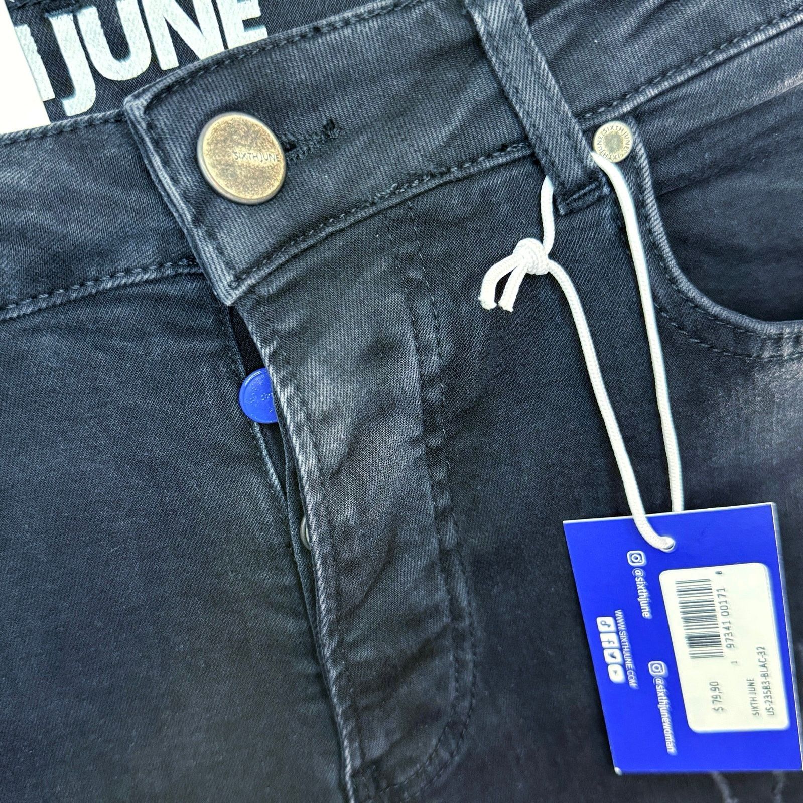 Sixth June Paris •NWT• Sixth June Paris Size 32 Black Faded Denim Size US 28 / EU 44 - 5 Thumbnail