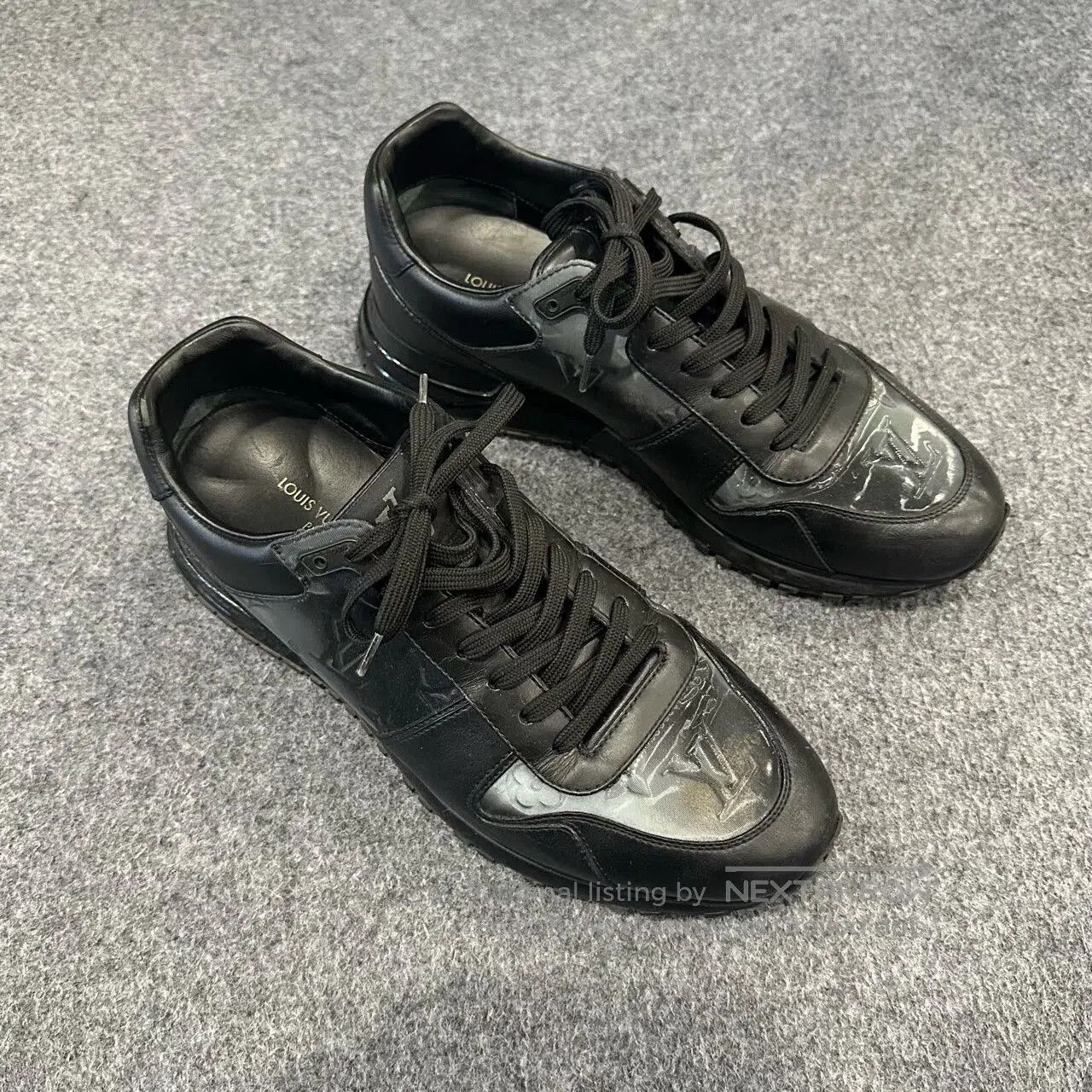louis vuitton run away sneakers in black.