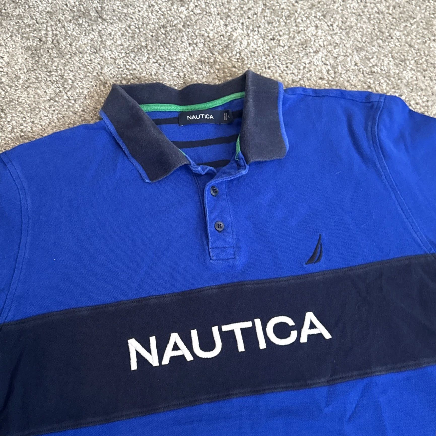 Nautica Nautica Rugby Polo Shirt XL Embroidered Blue VTG Y2K Mens Size US XL / EU 56 / 4 - 2 Thumbnail