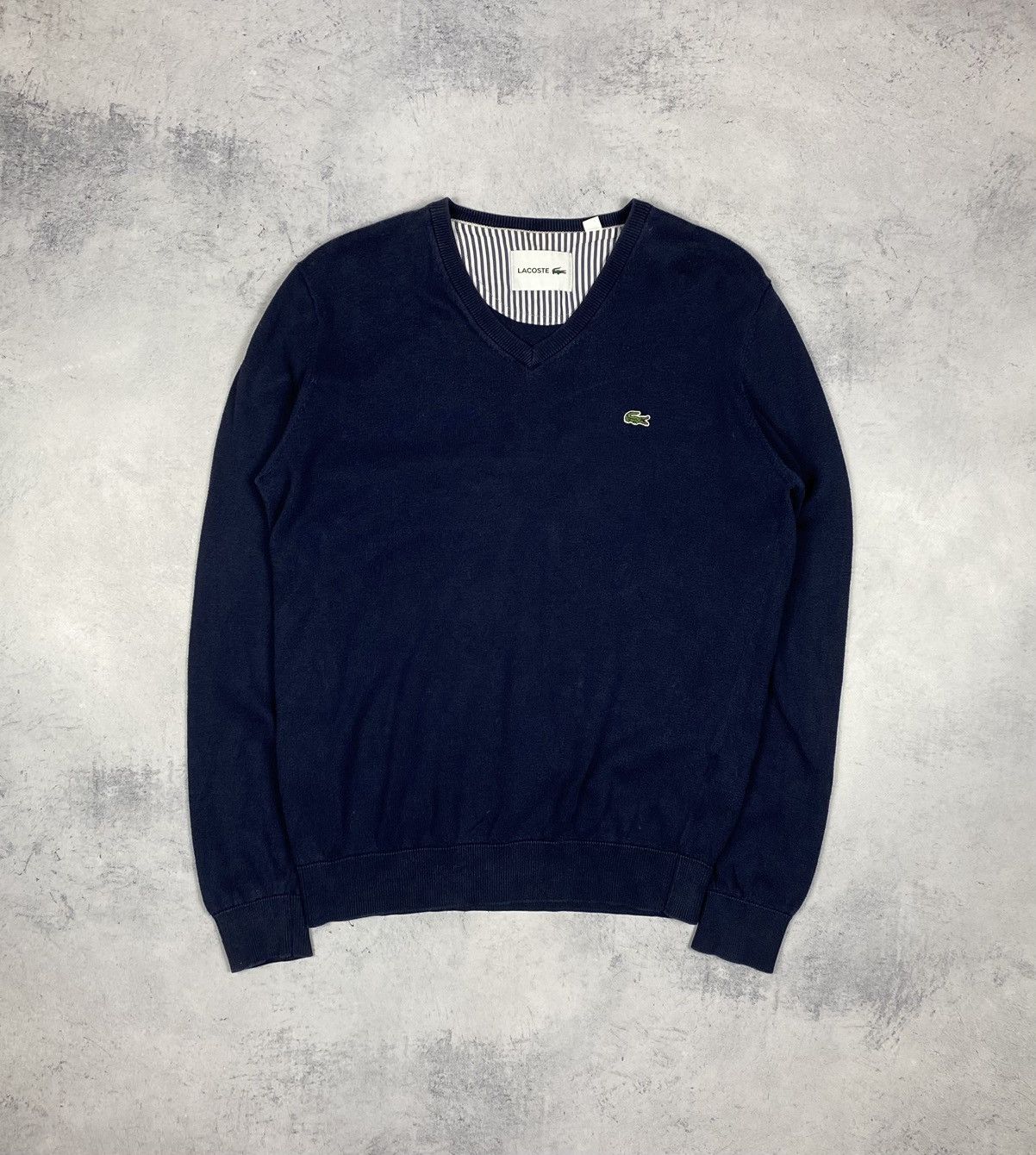 Lacoste Lacoste V Neck Sweater Knitted Jumper y2k size L Size US L / EU 52-54 / 3 - 2 Thumbnail