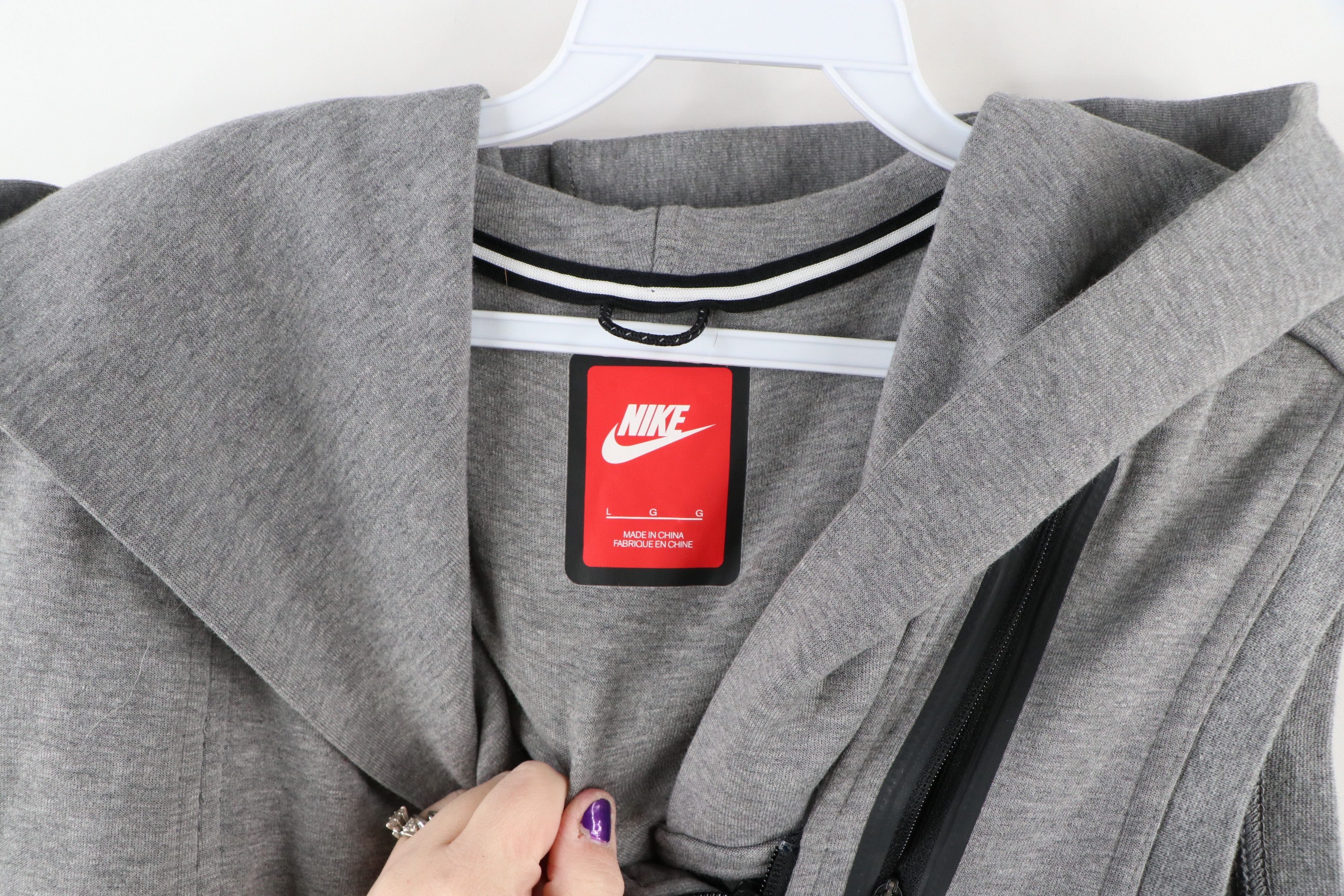 Nike Nike Spell Out Tech Fleece Full Zip Cape Vest Hoodie Gray Size L / US 10 / IT 46 - 6 Thumbnail