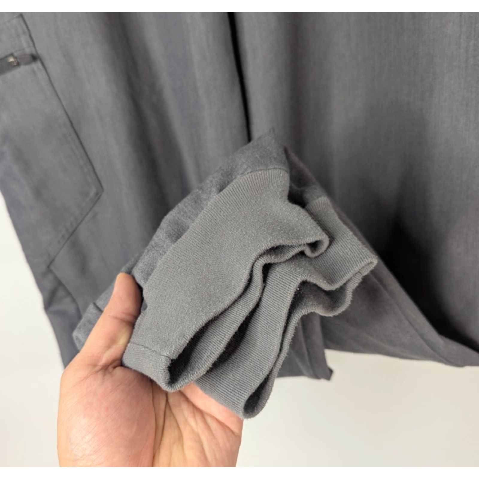 Vintage FIGS Jogger Pant Scrub Bottom 3XL Tall Grey Drawstring Waist Women Medical Polyester Blend Solid 1SW200002 Size US 39 - 2 Thumbnail