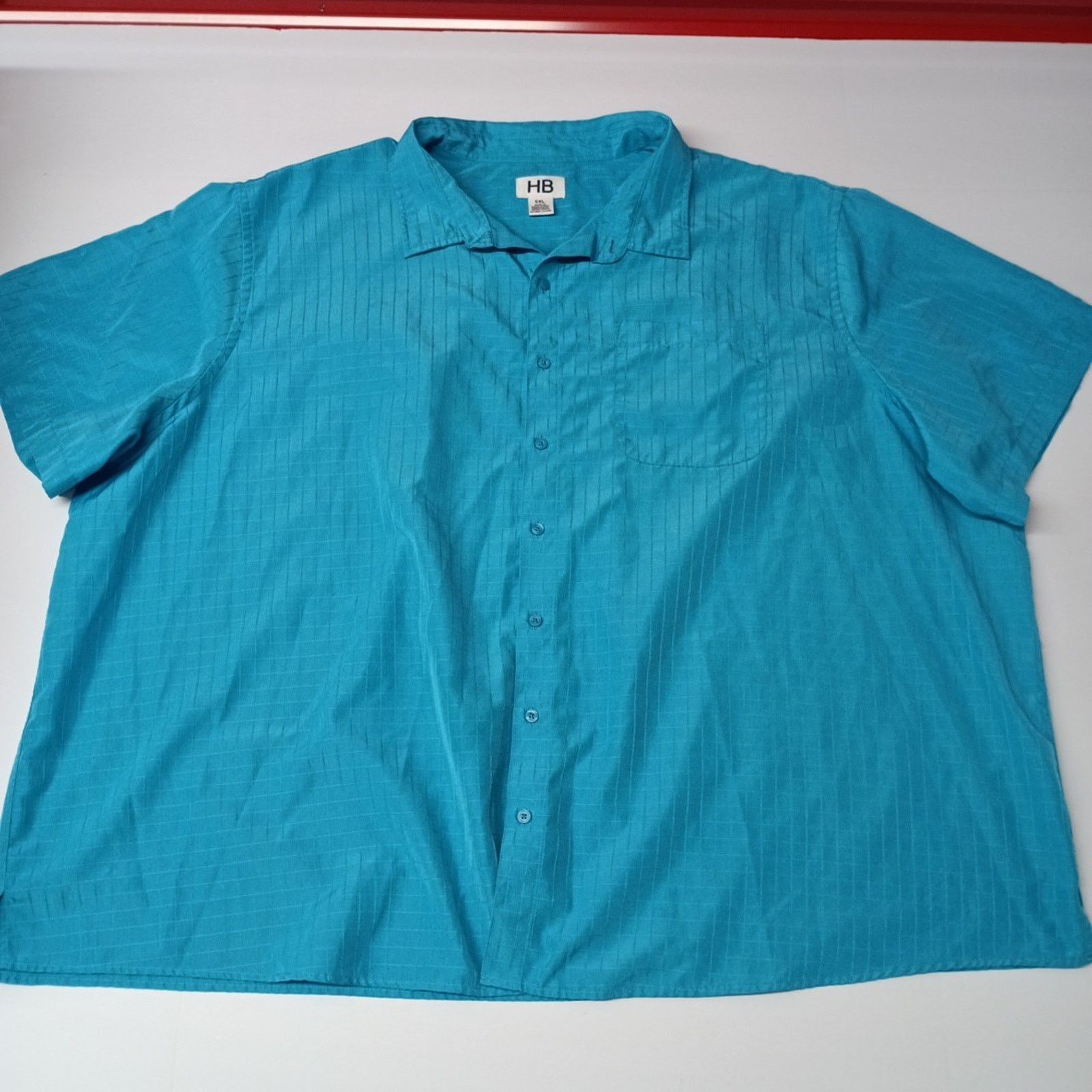 Other HB Harbor Bay Men's Shirt Size 5XL Green Textured Button Up Size US XXL / EU 58 / 5 - 1 Thumbnail