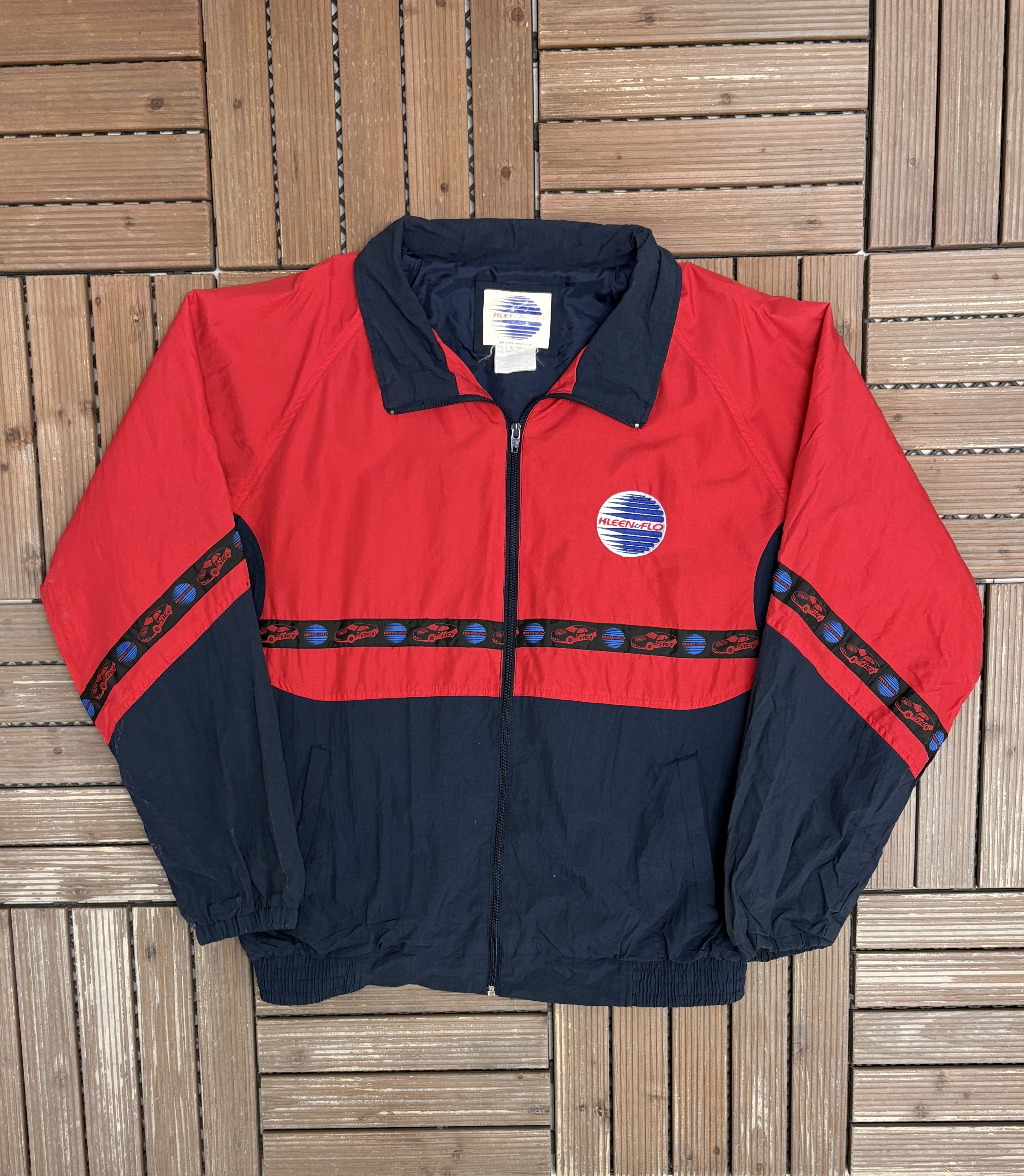 Vintage Kleen Flo Racing Embroidered Vintage Windbreaker Jacket Size US XL / EU 56 / 4 - 1 Thumbnail