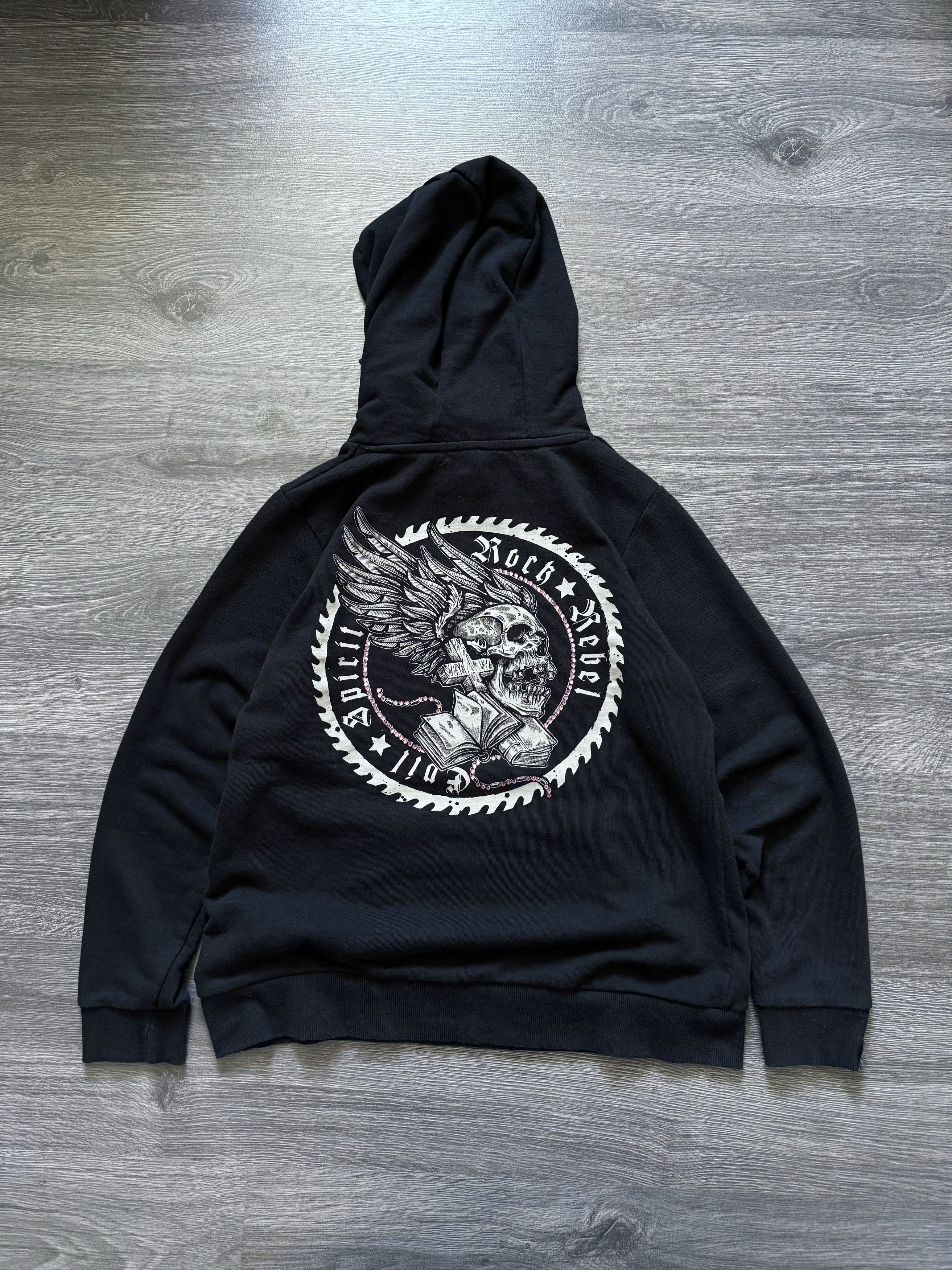 Affliction Vintage Y2K Rock Rebel skull tribal zip hoodie with buff Size L / US 10 / IT 46 - 2 Thumbnail