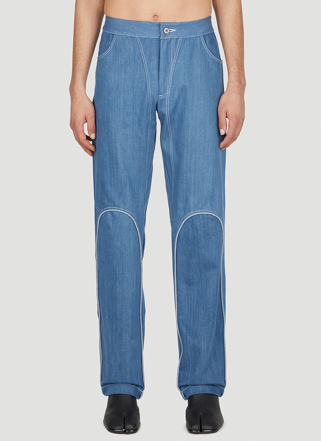 Contrast Piping Jeans