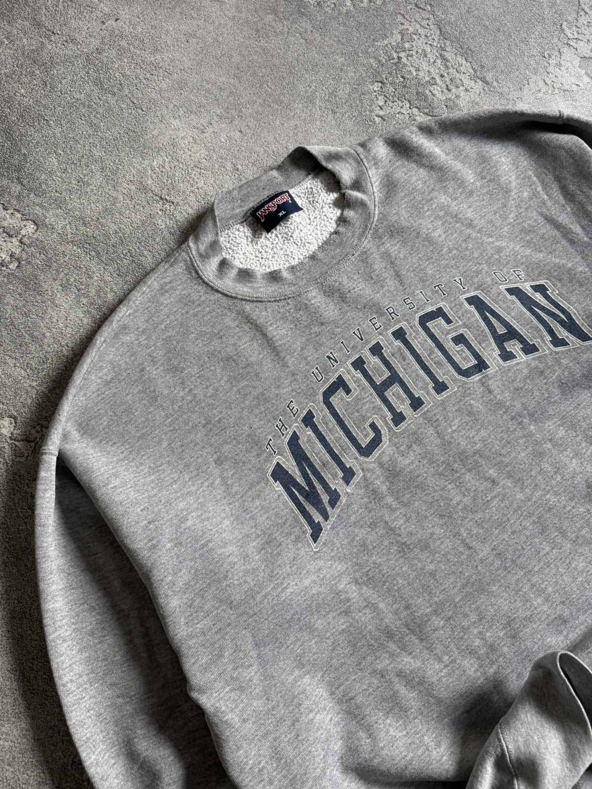 Jansport × Vintage JanSport XL Michigan university thrashed sweatshirt jumper Size US XL / EU 56 / 4 - 2 Thumbnail