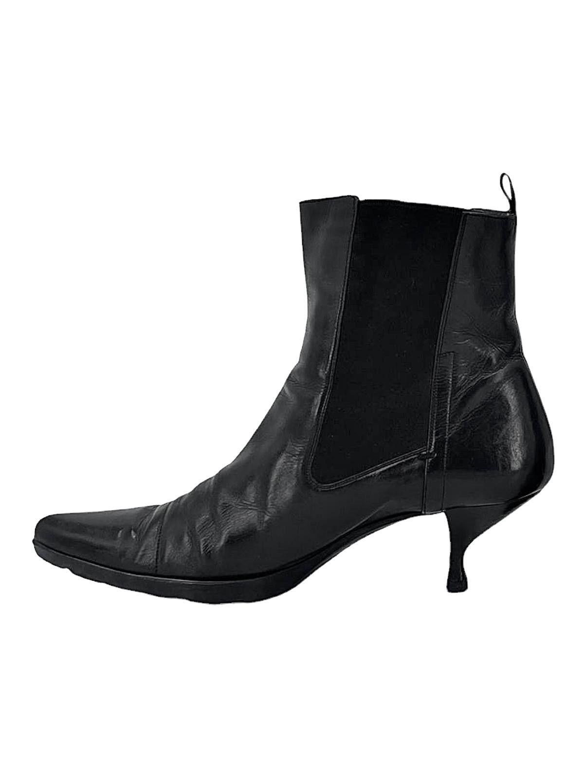 Prada Stivaletti Prada neri in pelle con tacco kitten heel – TG 39 Size US 9 / IT 39 - 6 Thumbnail