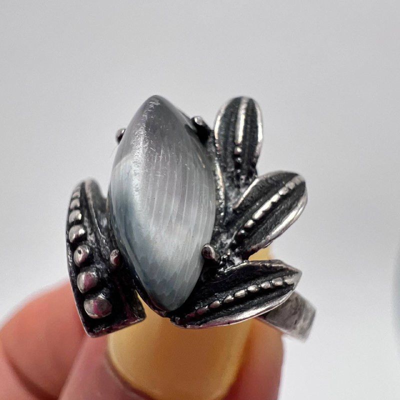 Vintage Vintage Sterling Silver 925 Ring Cat’s Eye Stone Size 8 Size ONE SIZE - 6 Thumbnail
