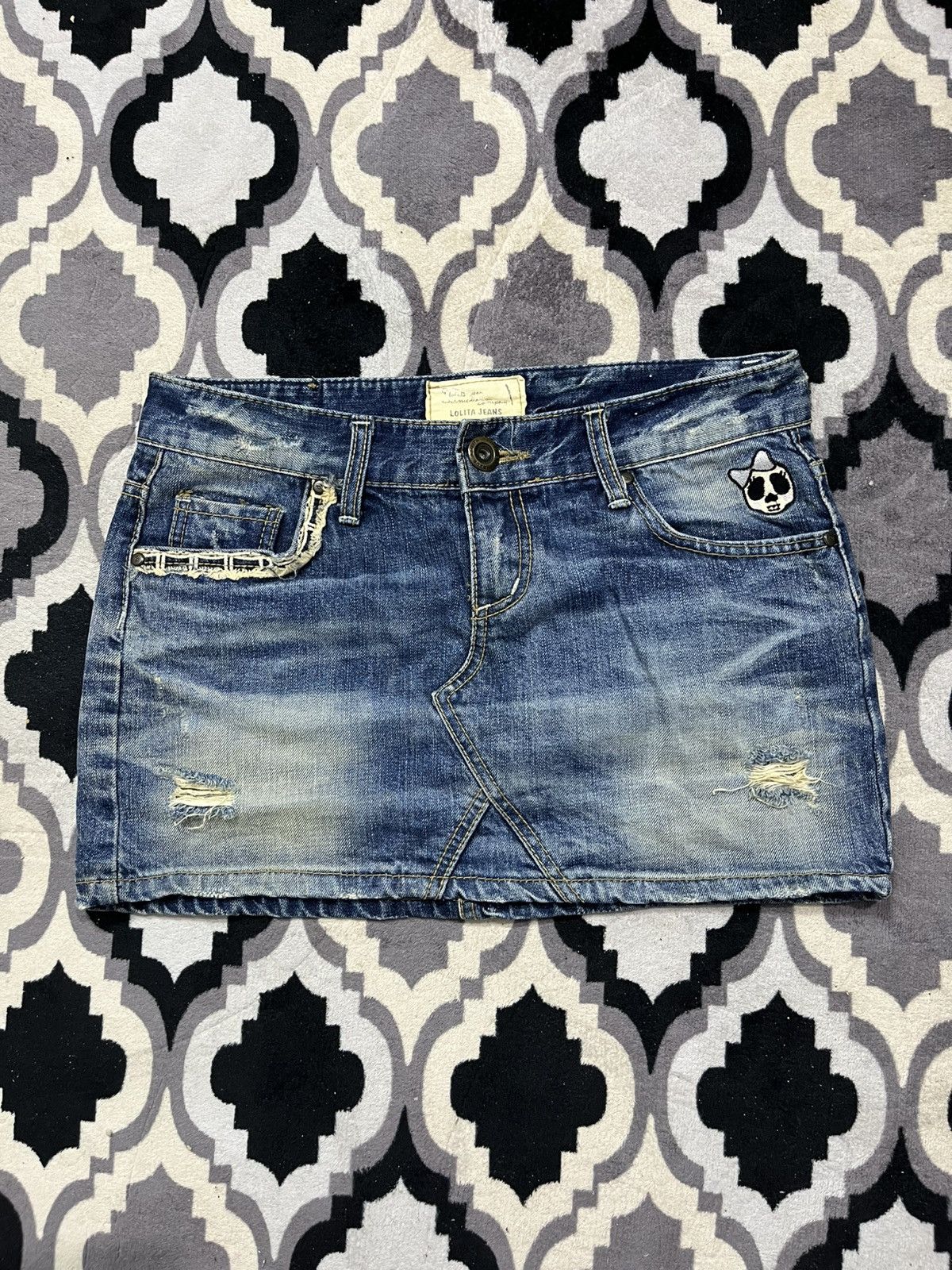 Hysteric Glamour 2000s lolita skirt skull denim Size 32" / US 10 / IT 46 - 1 Thumbnail