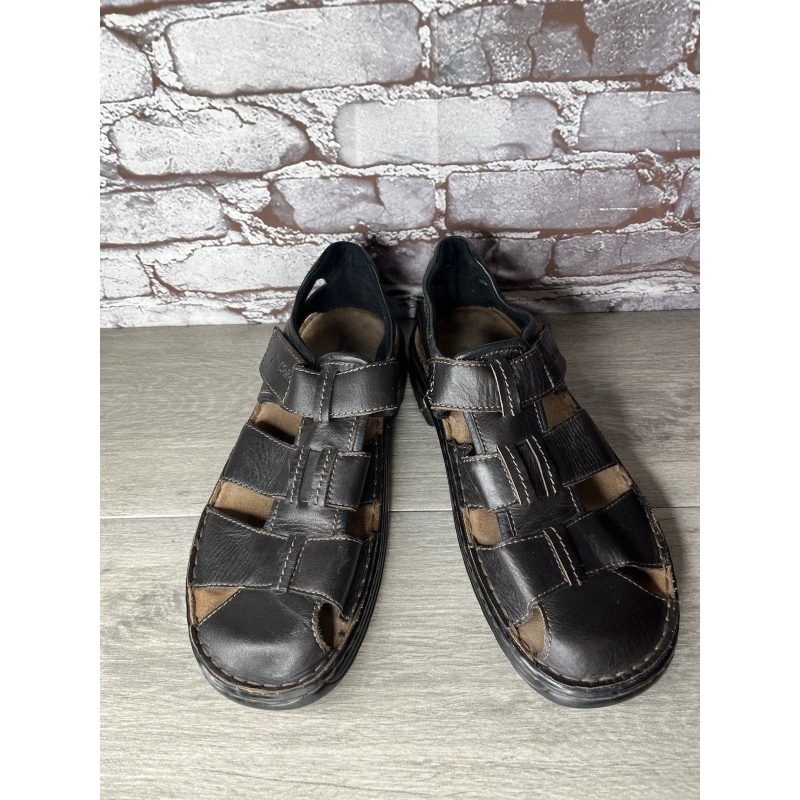 JOSEF SEIBAL Josef Seibel Jeremy Brown Leather Fisherman Strap Sandals Me Size US 12 / EU 45 - 2 Thumbnail