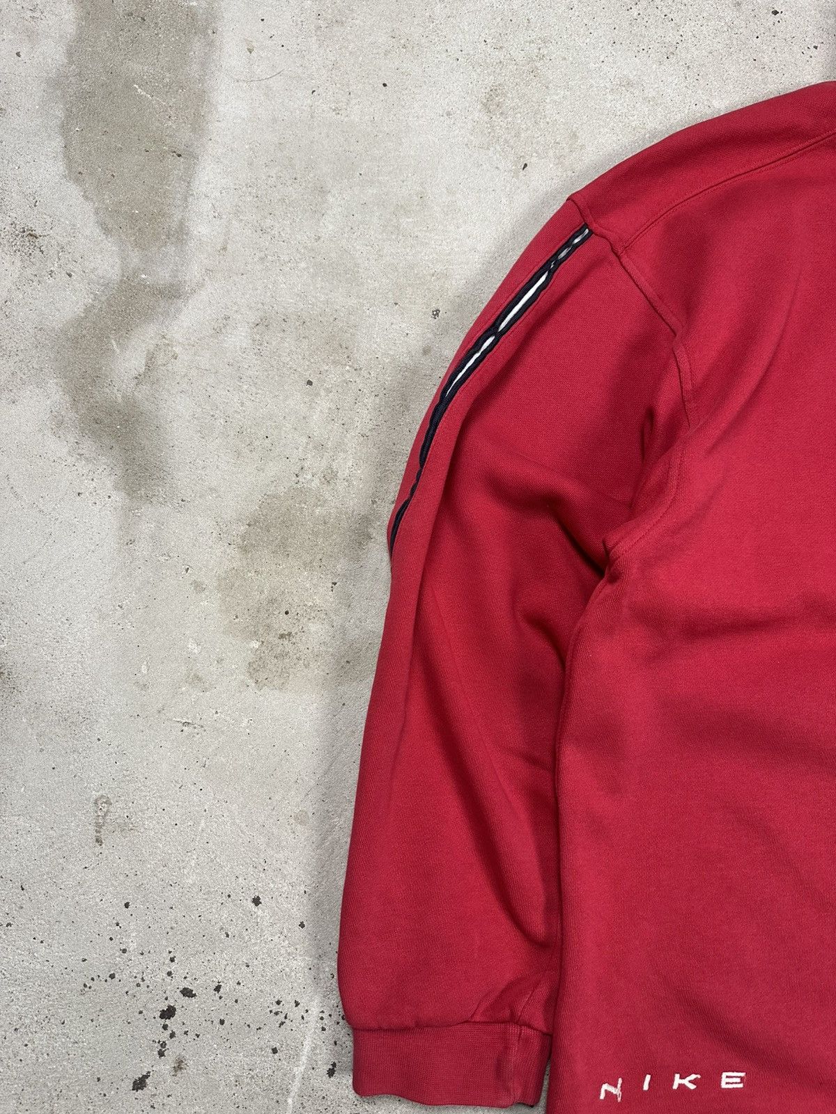 Nike × Vintage Vintage 90s Nike TN Red Half Zip Sweatshirt Swoosh SpellOut Size US XL / EU 56 / 4 - 4 Thumbnail