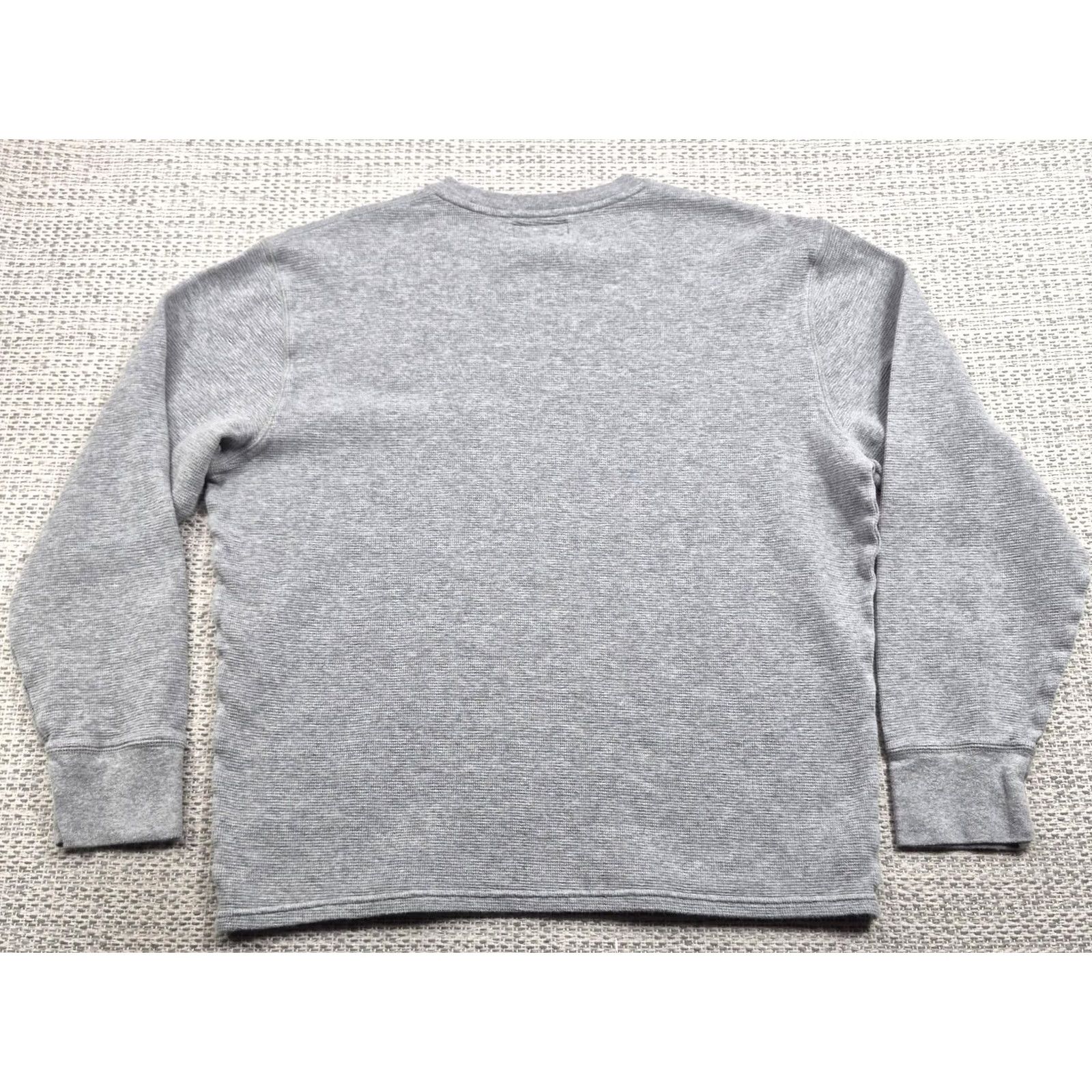 Polo Ralph Lauren Polo Ralph Lauren Shirt Mens XL Gray Waffle Knit Long Sleeve Crewneck Logo Tee Size US XL / EU 56 / 4 - 6 Thumbnail