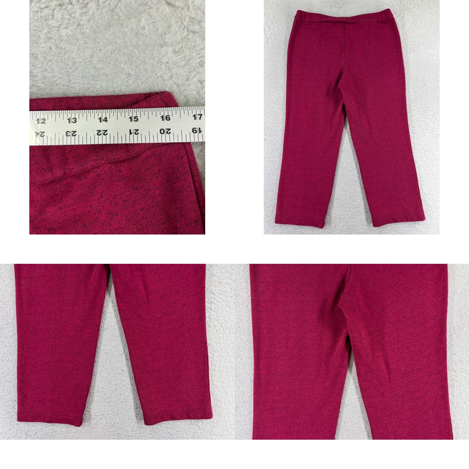 Bob Mackie Bob Mackie Pants Women's Regular Cropped Casual Cotton Blend Red 36x25 Knit Pleated Straight Rise Mid Inseam 25 in USA, American, Classic, Vintage No Size M / US 6-8 / IT 42-44 - 10 Thumbnail
