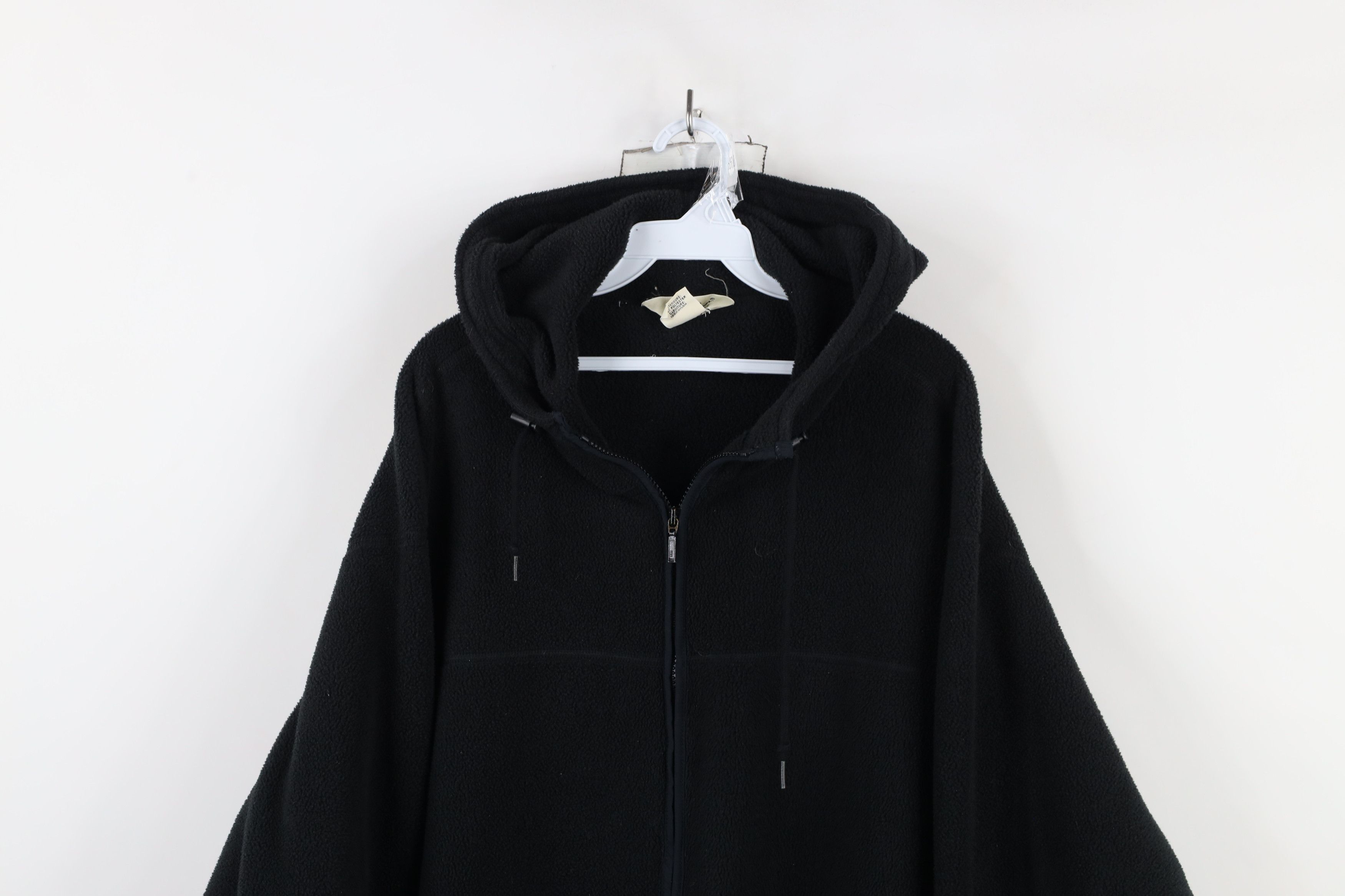 Eddie Bauer × Vintage Vintage 90s Eddie Bauer Hooded Fleece Jacket Black USA Size L / US 10 / IT 46 - 2 Thumbnail