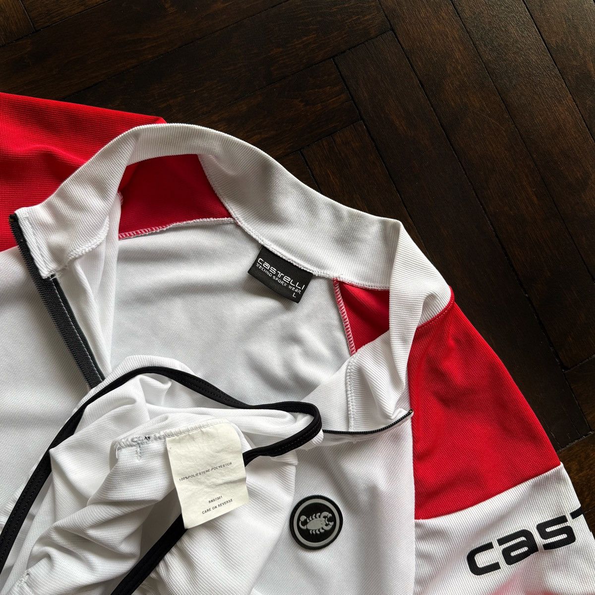 Other Castelli Mens White Colorblock Half Zip Cycling Jersey Size US L / EU 52-54 / 3 - 3 Thumbnail