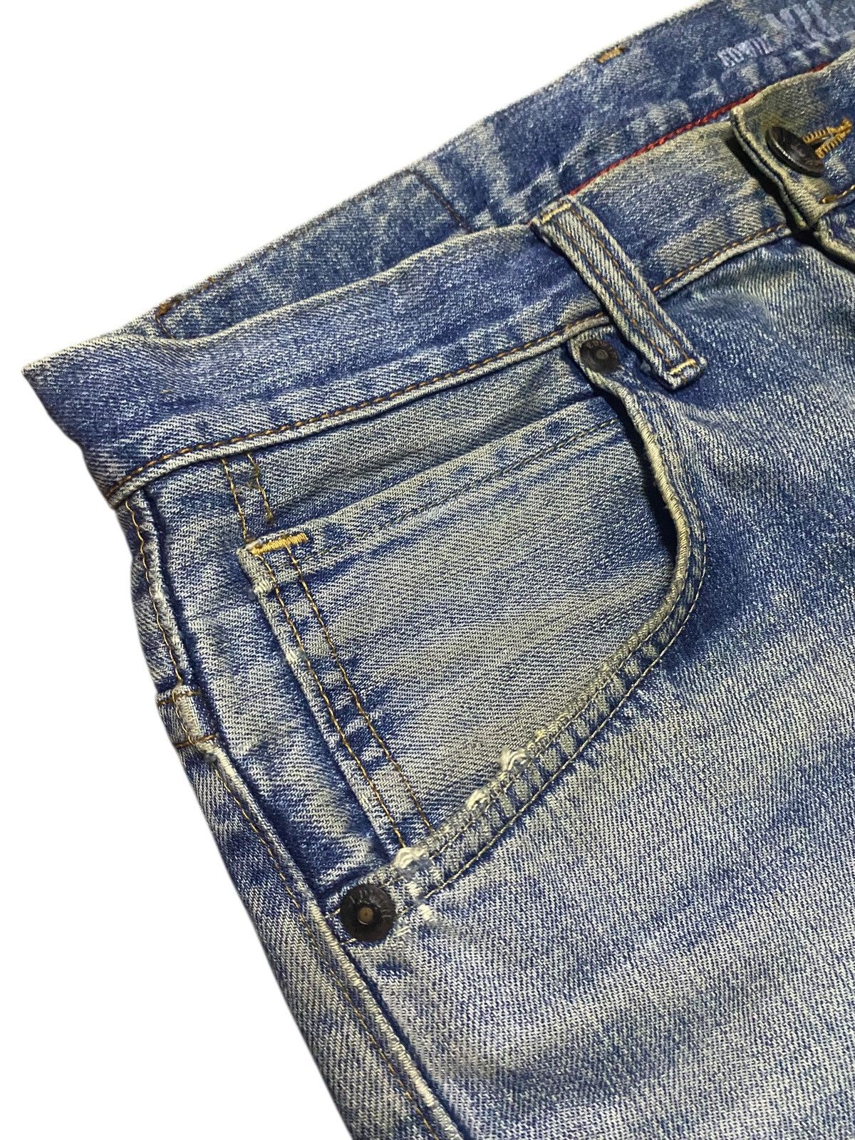 Junya Watanabe Japanese Brand Edwin XV 404 Mud Wash Distressed Baggy Jeans Size US 34 / EU 50 - 9 Thumbnail