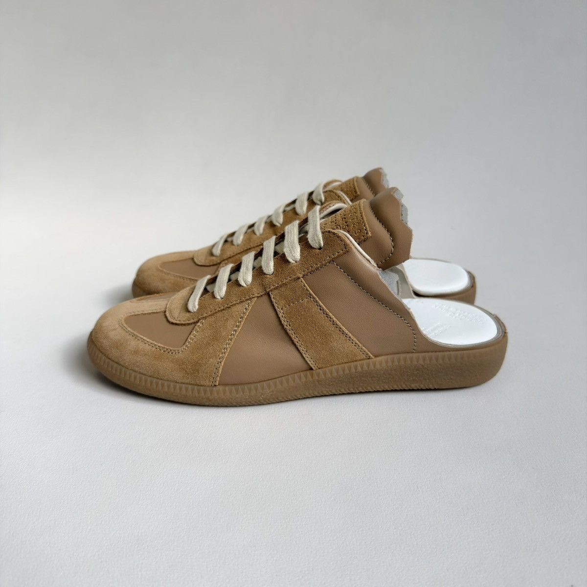 Maison Margiela S/S 20 Tan Leather ‘Mule’ GAT Sneakers Size US 7 / IT 37 - 8 Thumbnail