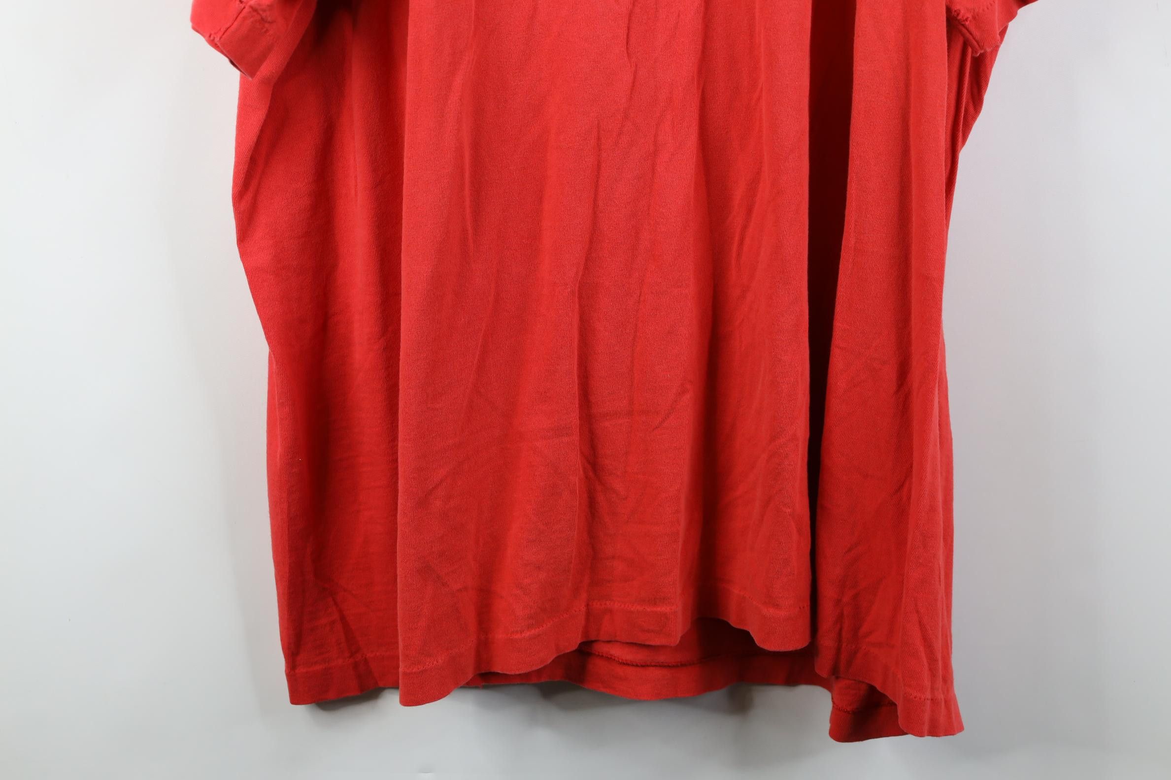 Vintage Vintage 90s Streetwear Blank Cotton Pocket T-Shirt Red USA Size US XXL / EU 58 / 5 - 14 Thumbnail