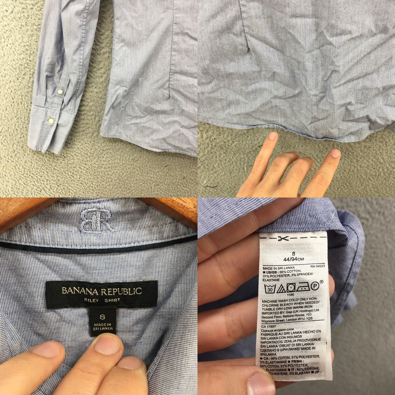 Banana Republic Banana Republic Shirt Womens 8 Button-Up Collared Casual Blue Cotton Size M / US 6-8 / IT 42-44 - 9 Thumbnail