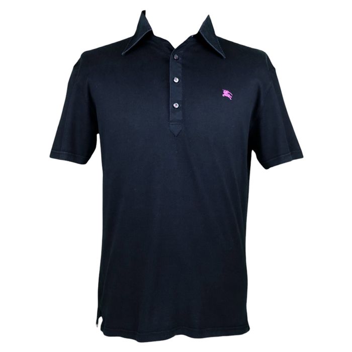 Burberry Burberry Black Label Embroidery Logo Pink Black Polo T