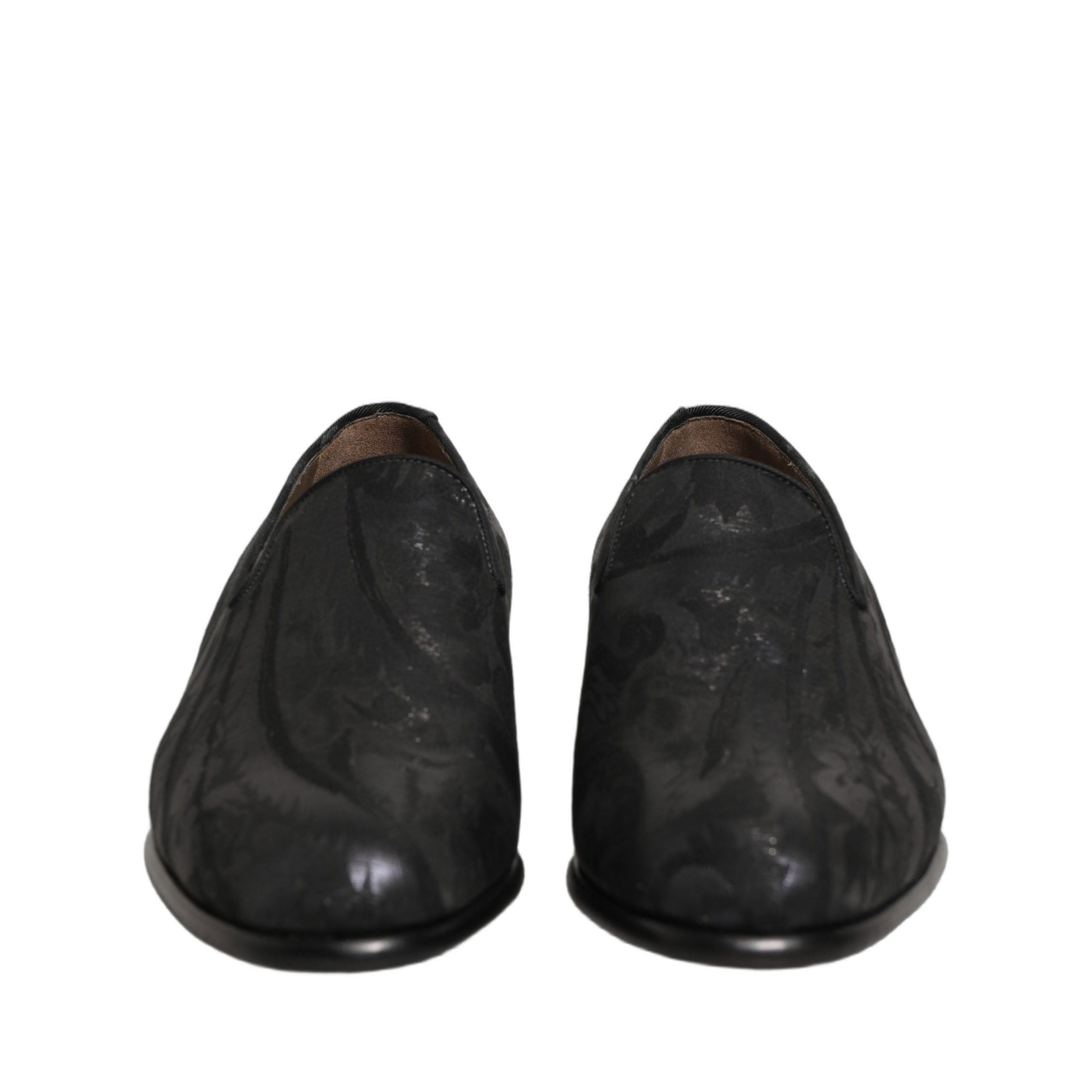 Dolce & Gabbana Elegant Black Brocade Dress Loafers Dolce & Gabbana Gold Brocade Slip On Men Dress Loafers Men main image 2