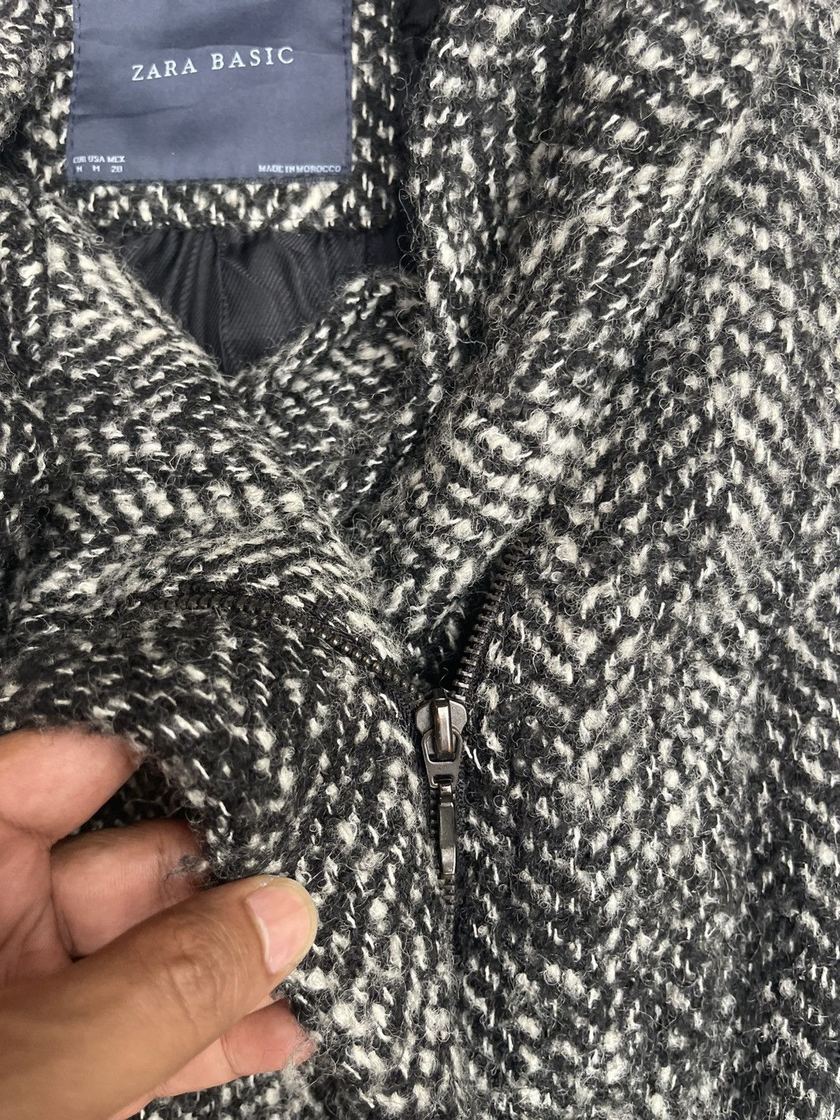 Zara ZARA Herringbone Belted Overcoat High Collar hick Wool Blend Size M / US 6-8 / IT 42-44 - 4 Thumbnail