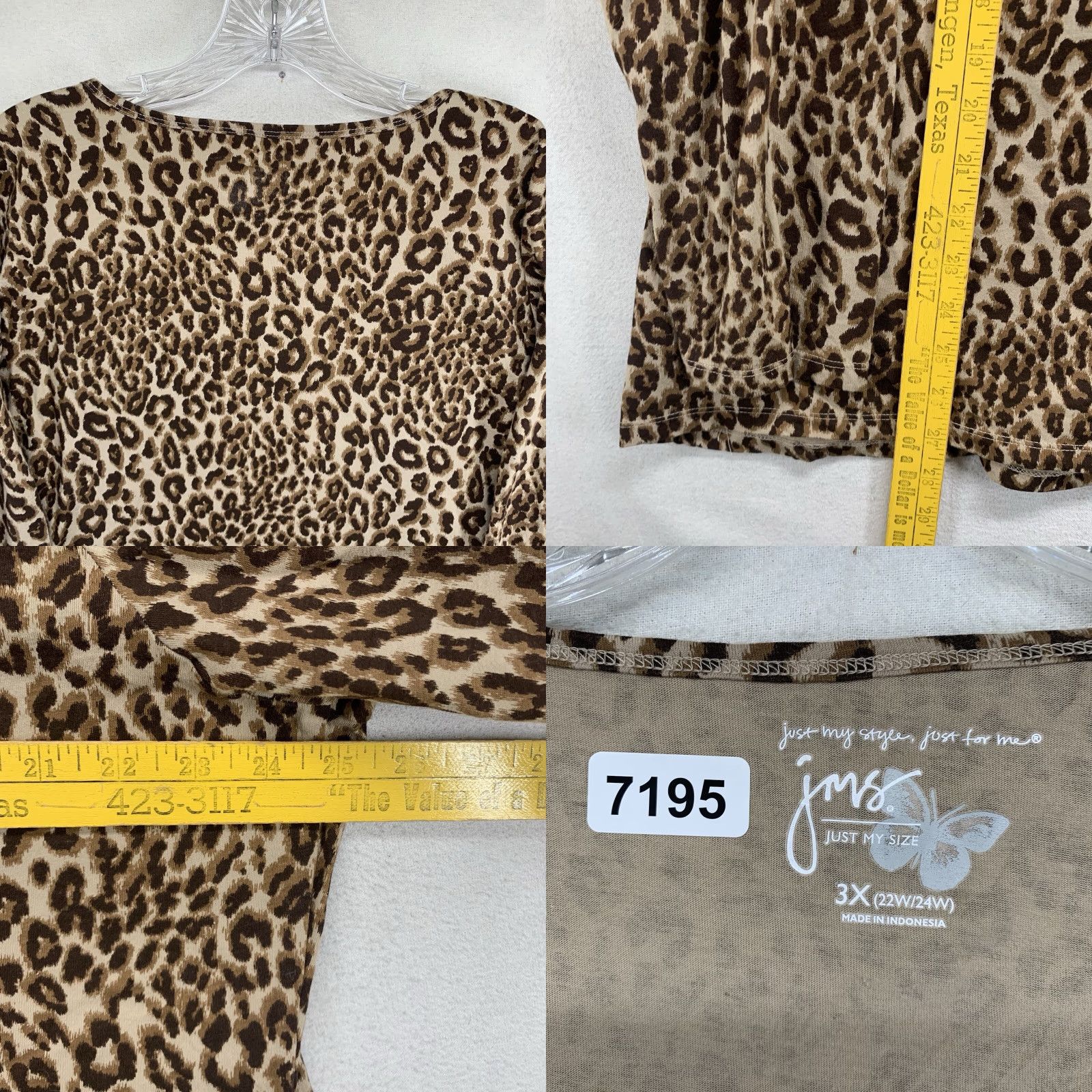 Vintage VINTAGE Just My Size Women’s Plus Size 3X T-Shirt All Over Animal Print Long Sleeve Casual Party Cotton Knit Size XXL / US 16-18 / IT 52-54 - 8 Thumbnail