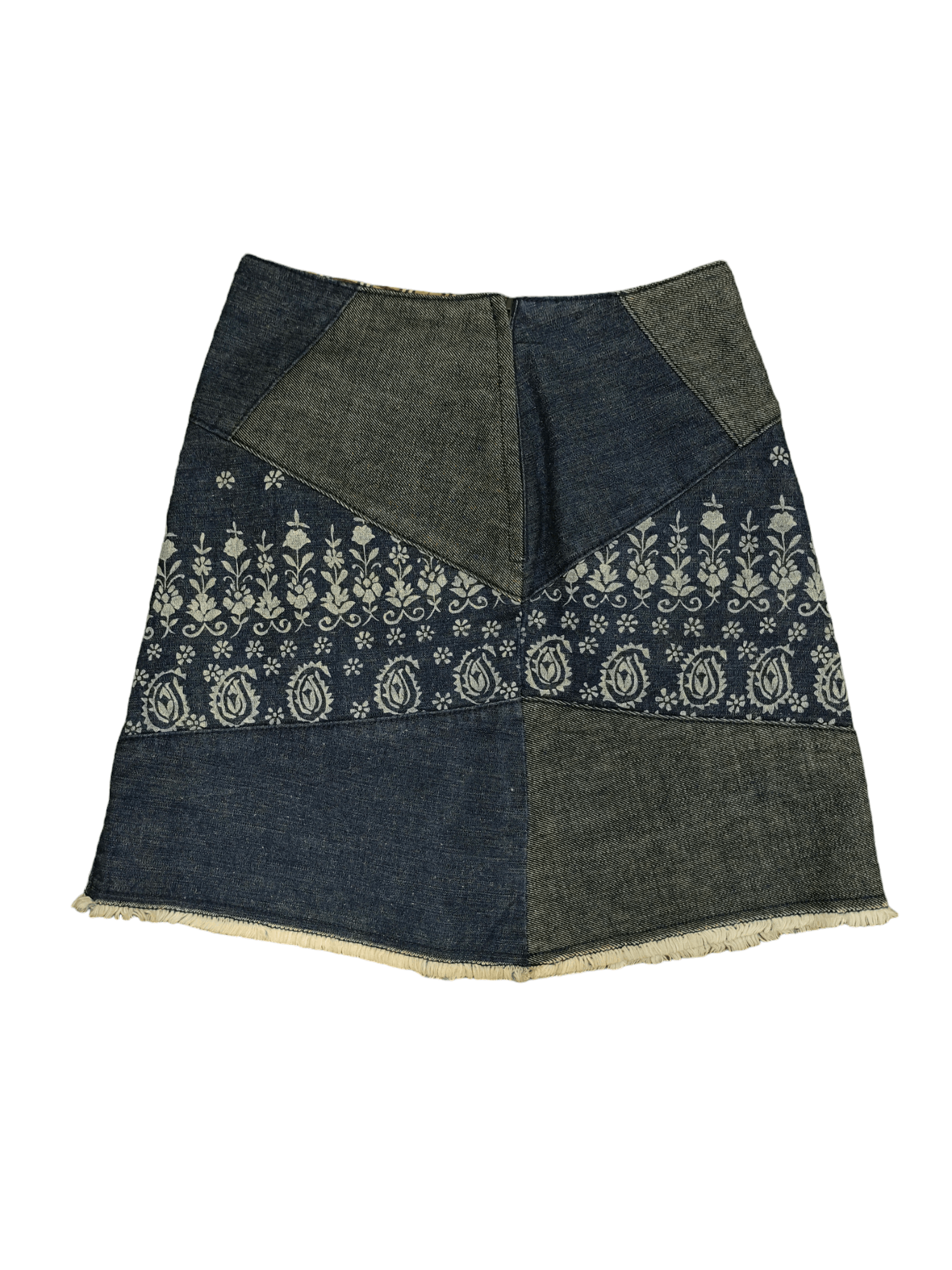 image of Burberry London Blue Label Paisley Patchwork Mini Skirt, Women's (Size 24)