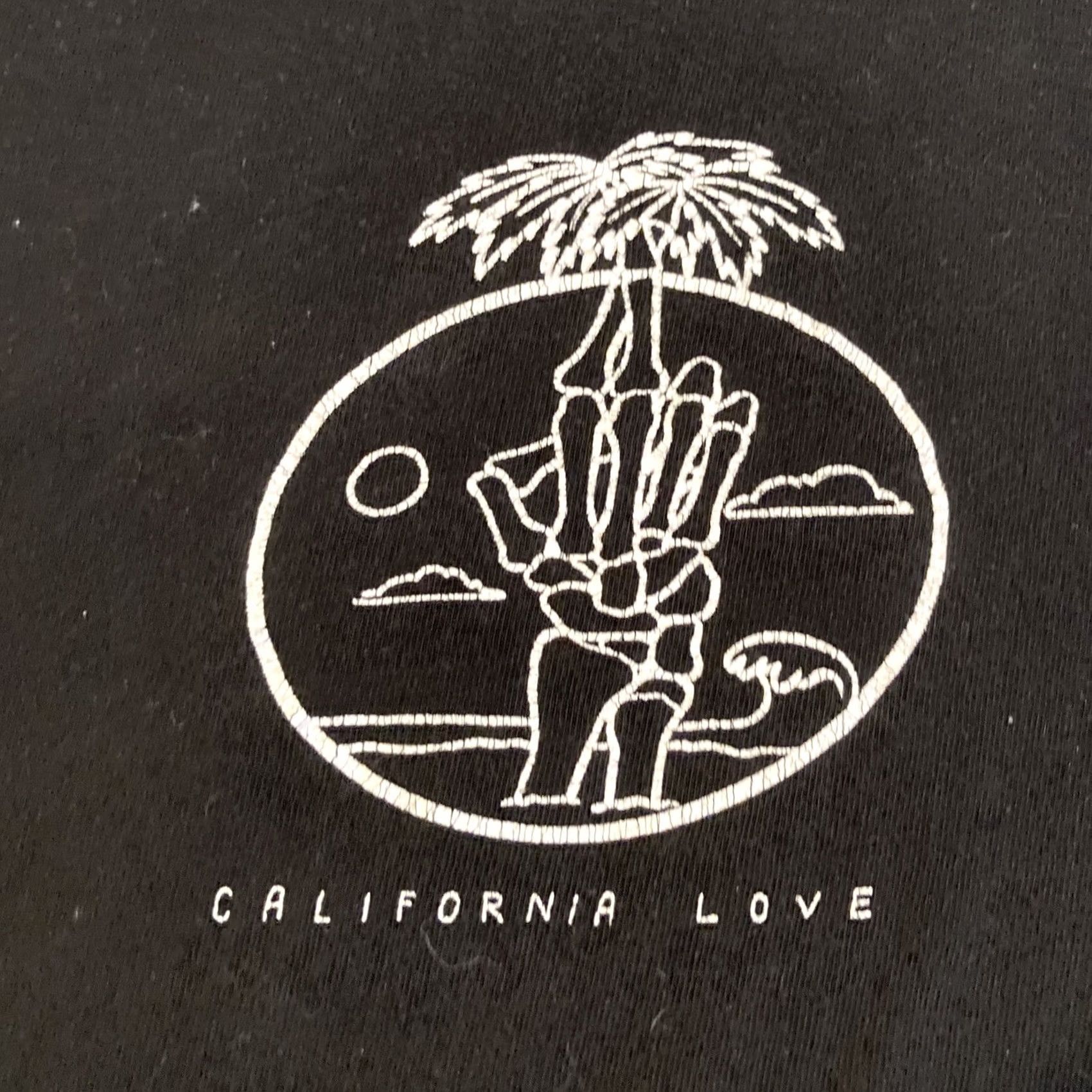 Vintage California Love T-Shirt - Black Short Sleeve Crew Neck - Skeleton Palm Tree - CA LV - M - Women Size M / US 6-8 / IT 42-44 - 2 Thumbnail