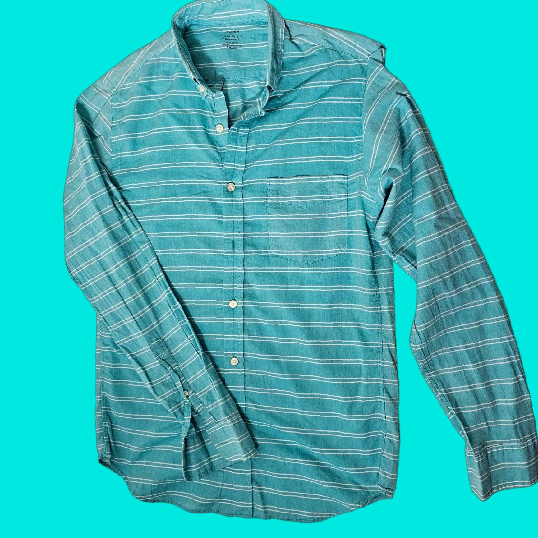 J.Crew VINTAGE? No. J.CREW Chambray Shirt Mens Small Slim Button-Down Striped Pocket Blue Lightweight Casual Shirt - Size S - Cotton Size US S / EU 44-46 / 1 - 1 Thumbnail