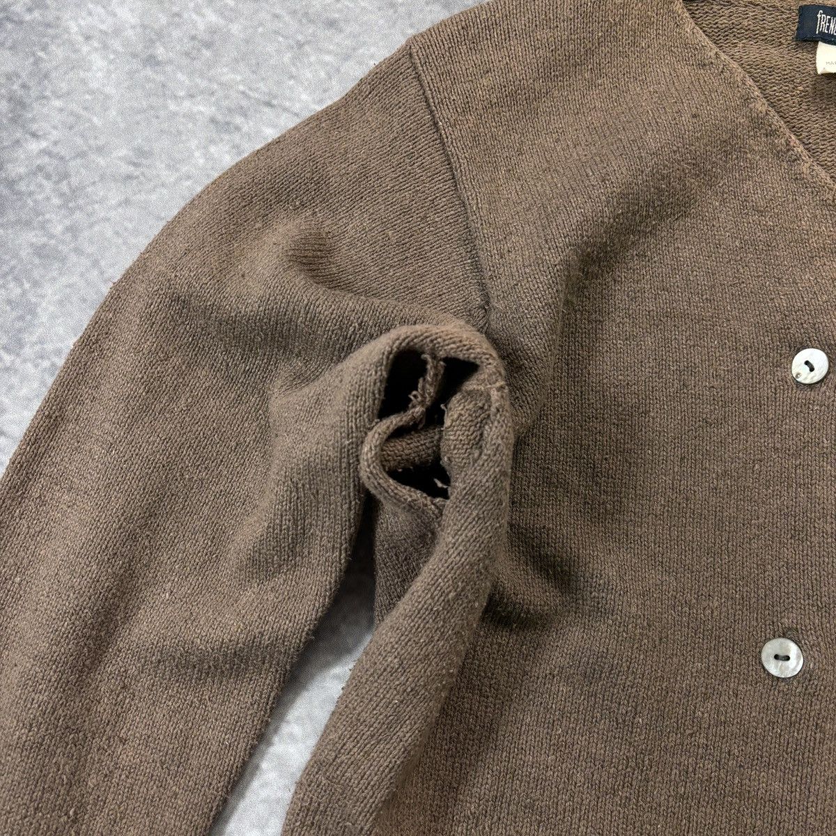 FCUK × French Connection × Vintage 1980s Vintage French Connection Sweater 1970s FCUK Cropped Size M / US 6-8 / IT 42-44 - 14 Thumbnail