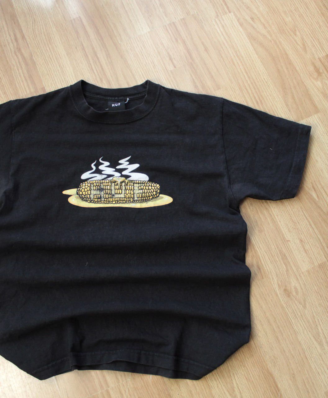 Huf 🔥 RARE Huf Corn Logo Faded Washed Y2K T Shirt Summer Japan Size US M / EU 48-50 / 2 - 2 Thumbnail