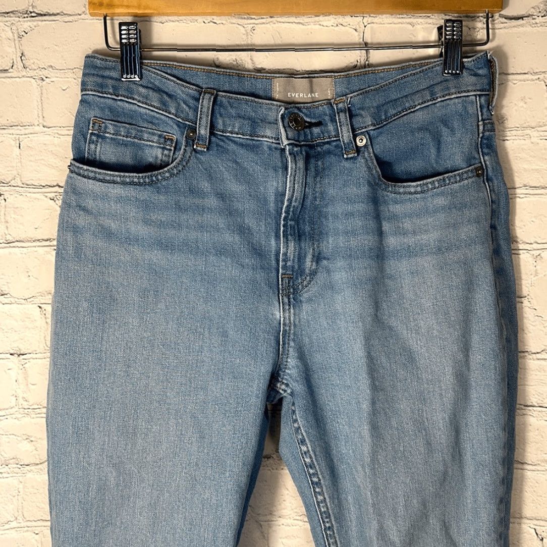 Everlane Everlane Jeans Women Size 28 Light Wash Cotton Ankle Wide-Leg Blue SPOT - 28 Size 28" / US 6 / IT 42 - 2 Thumbnail
