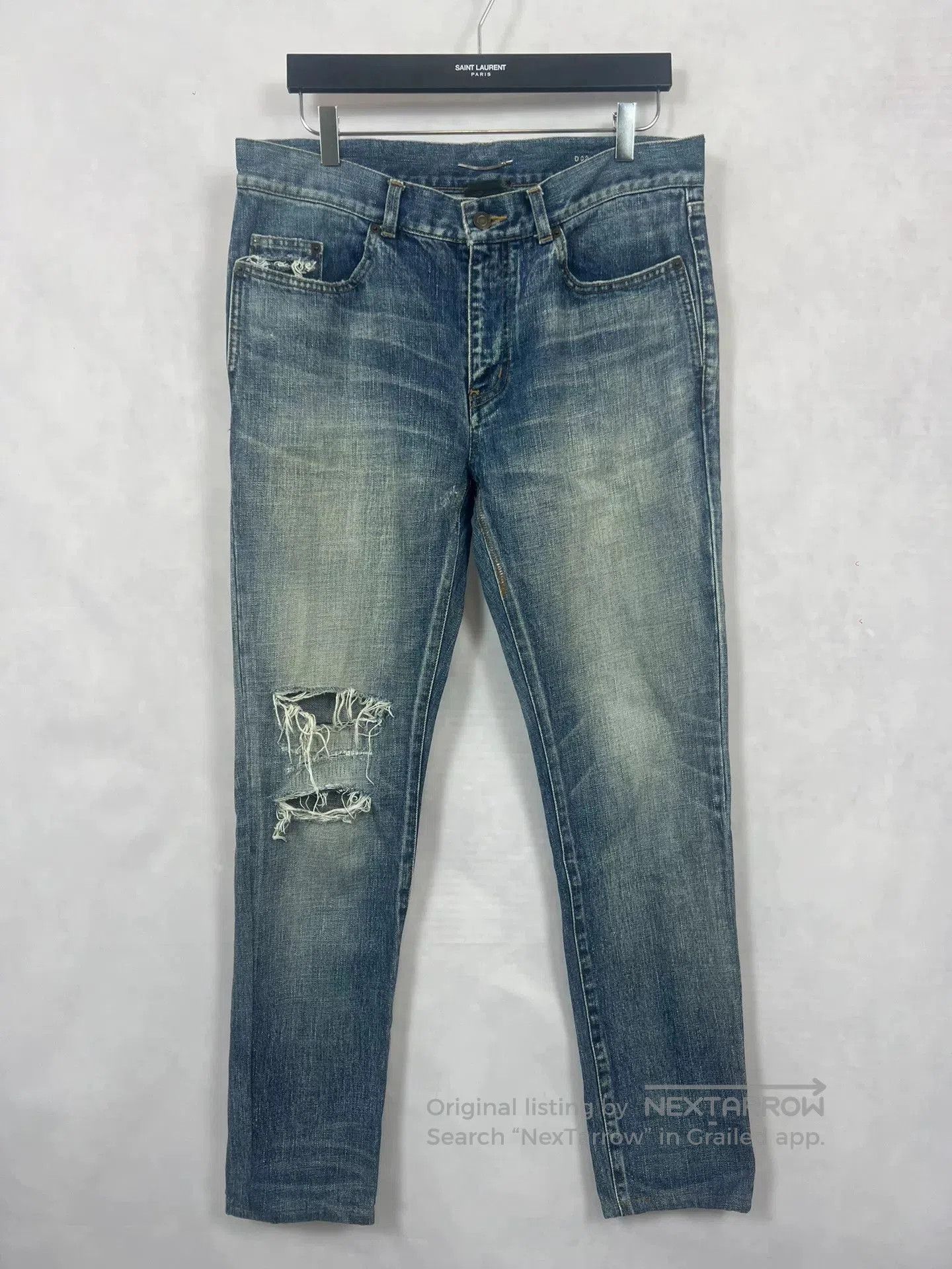 Saint Laurent Paris Saint Laurent Distressed Denim Jeans for Men. Size US 33 - 1 Thumbnail